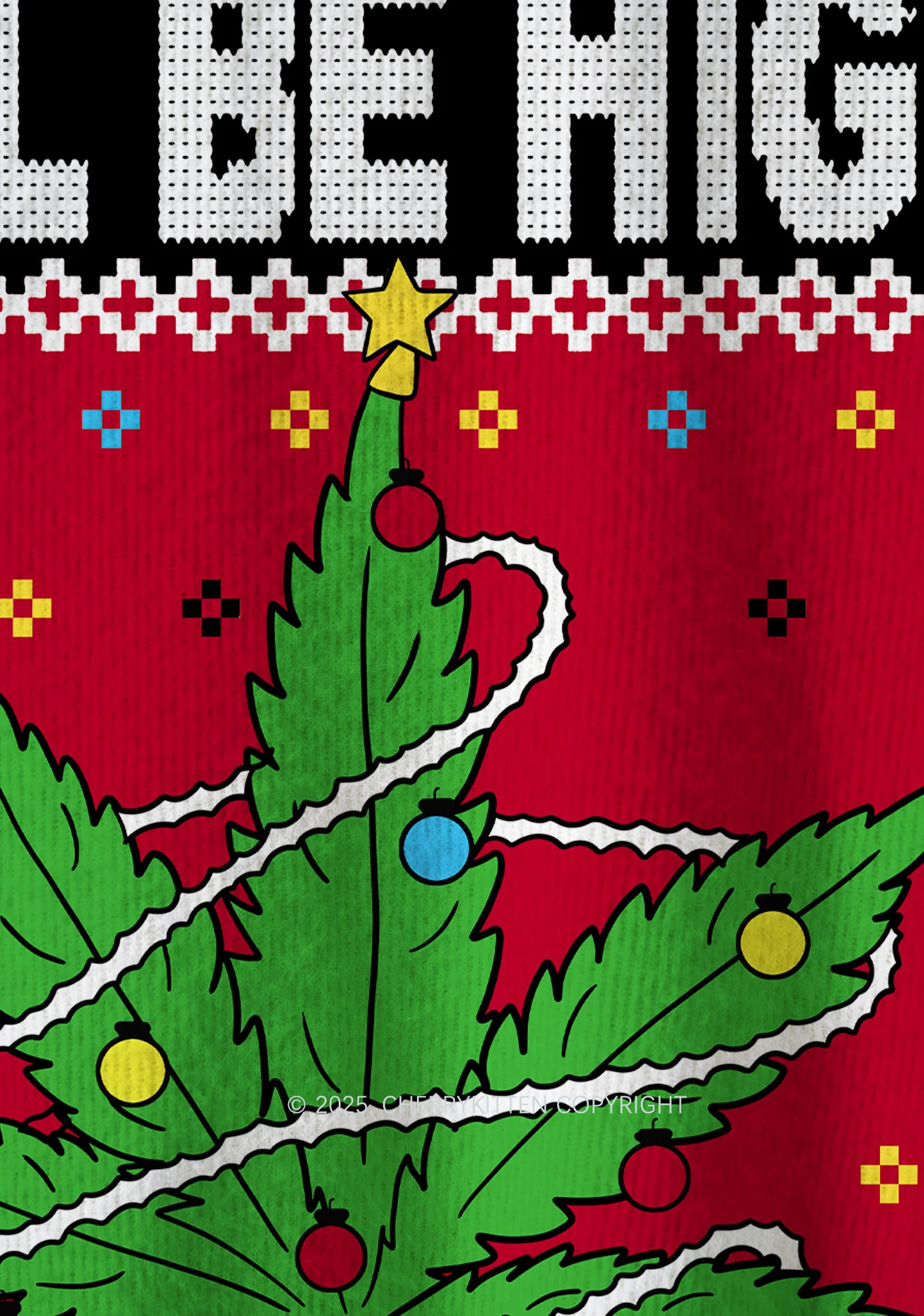 I Be High Y2K Christmas Knit Sweatshirt Cherrykitten - Image 5