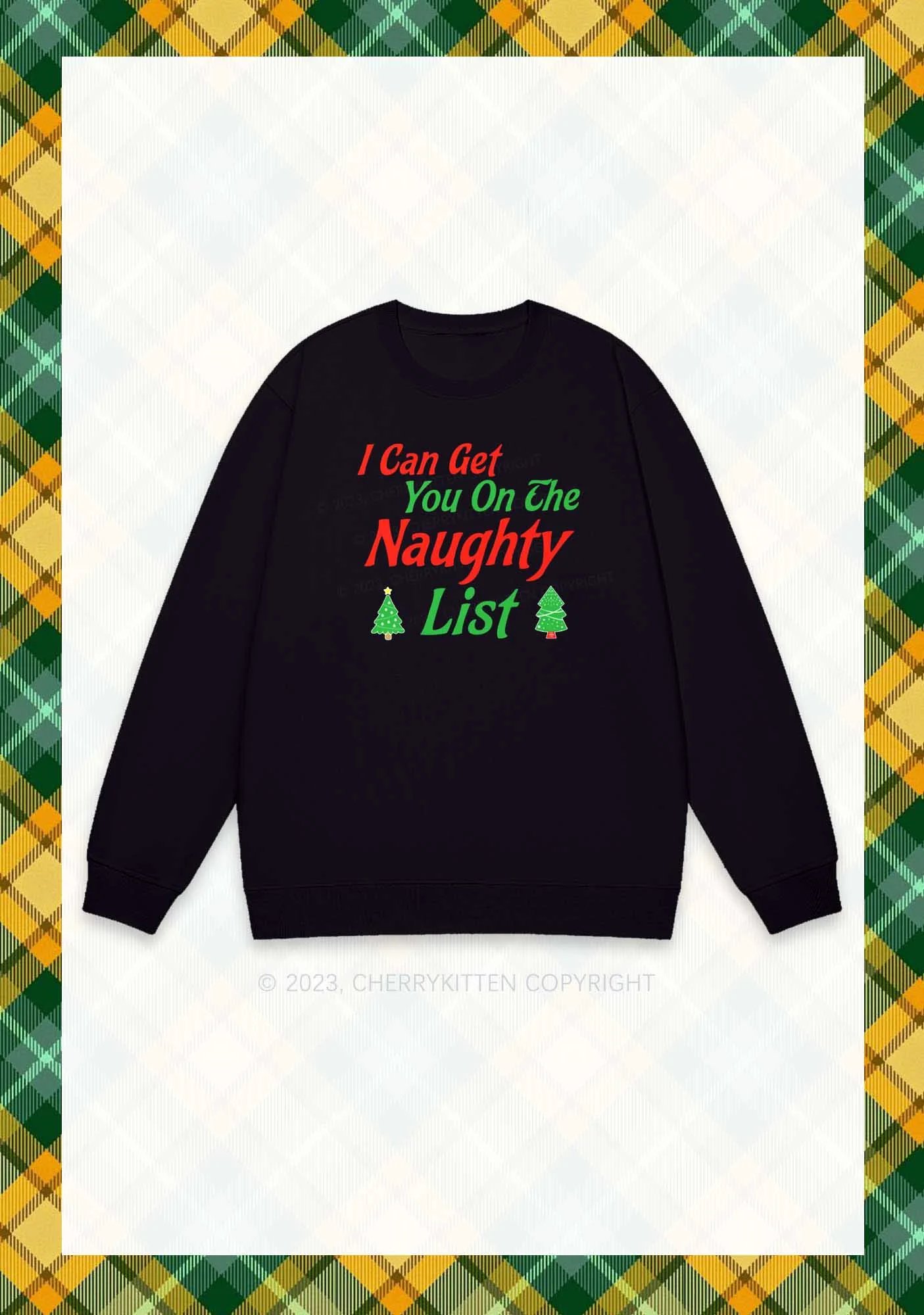 I Can Get You On The Naughty List Christmas Y2K Sweatshirt Cherrykitten - Image 2