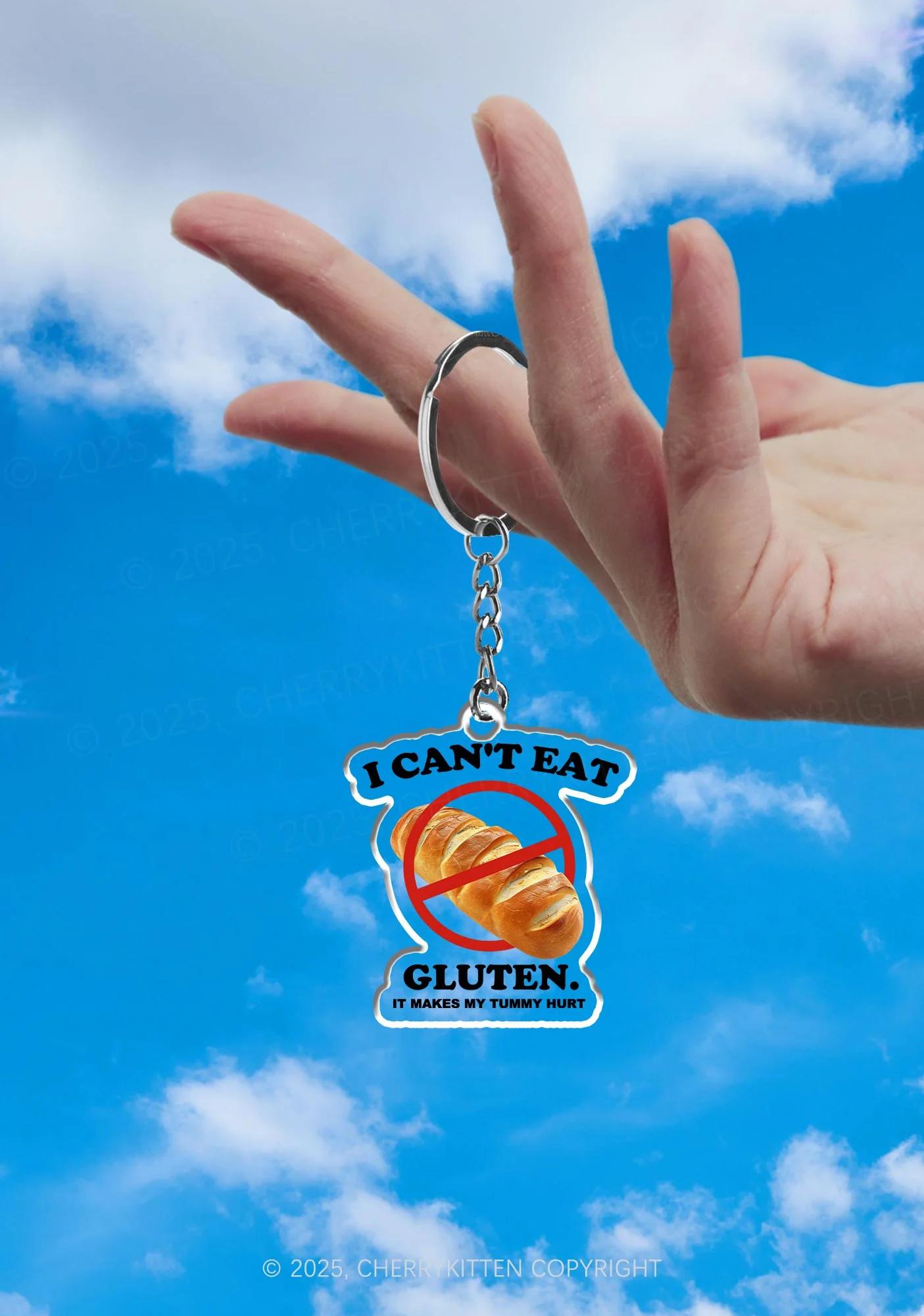 I Cant Eat Gluten 1Pc Y2K Keychain Cherrykitten - Image 2