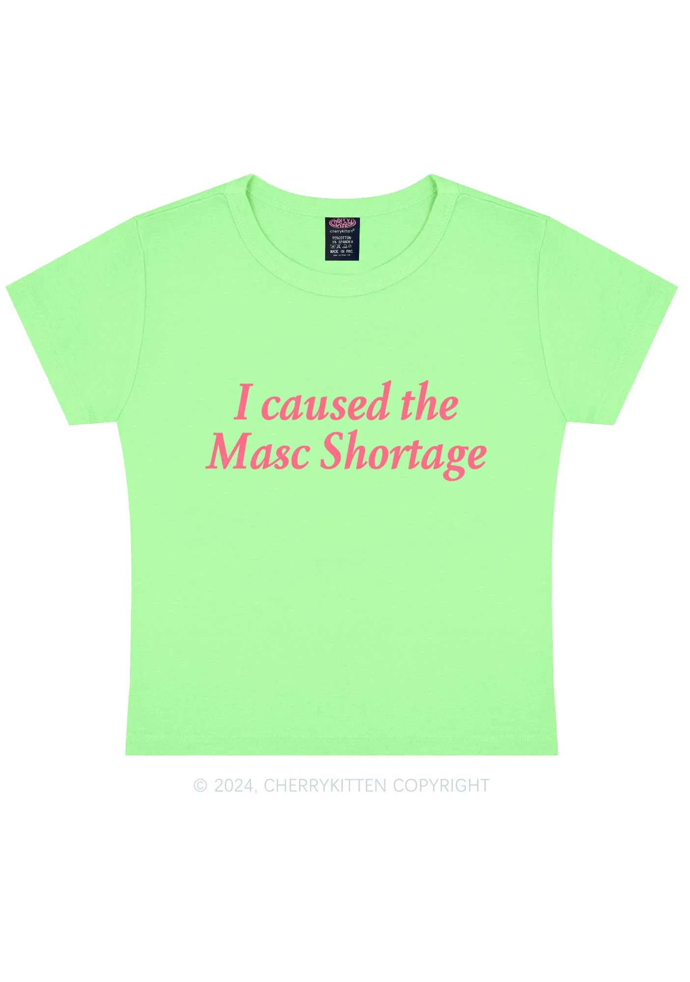 I Caused The Masc Shortage Y2K Baby Tee Cherrykitten - Image 11