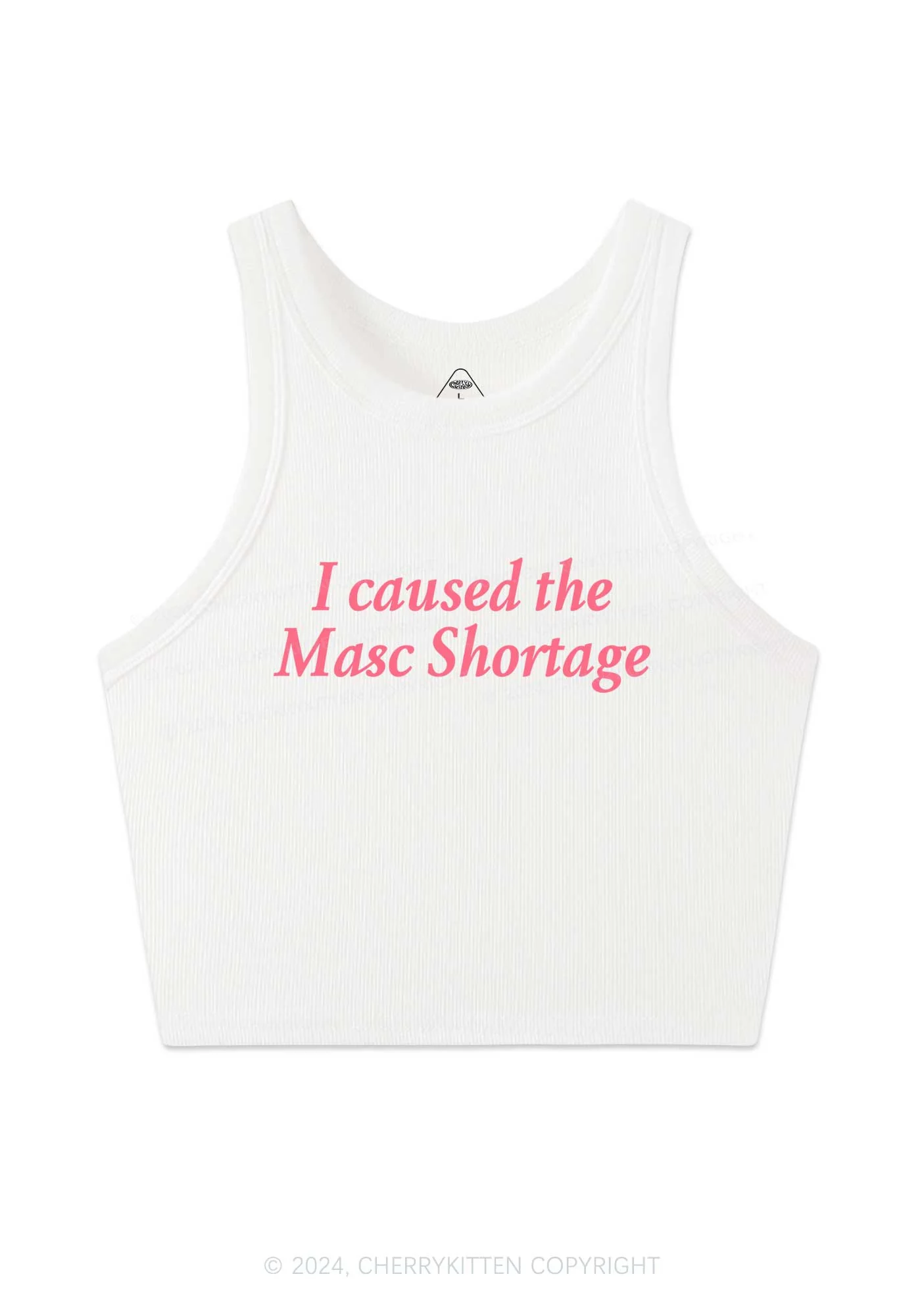I Caused The Masc Shortage Y2K Crop Tank Top Cherrykitten - Image 3