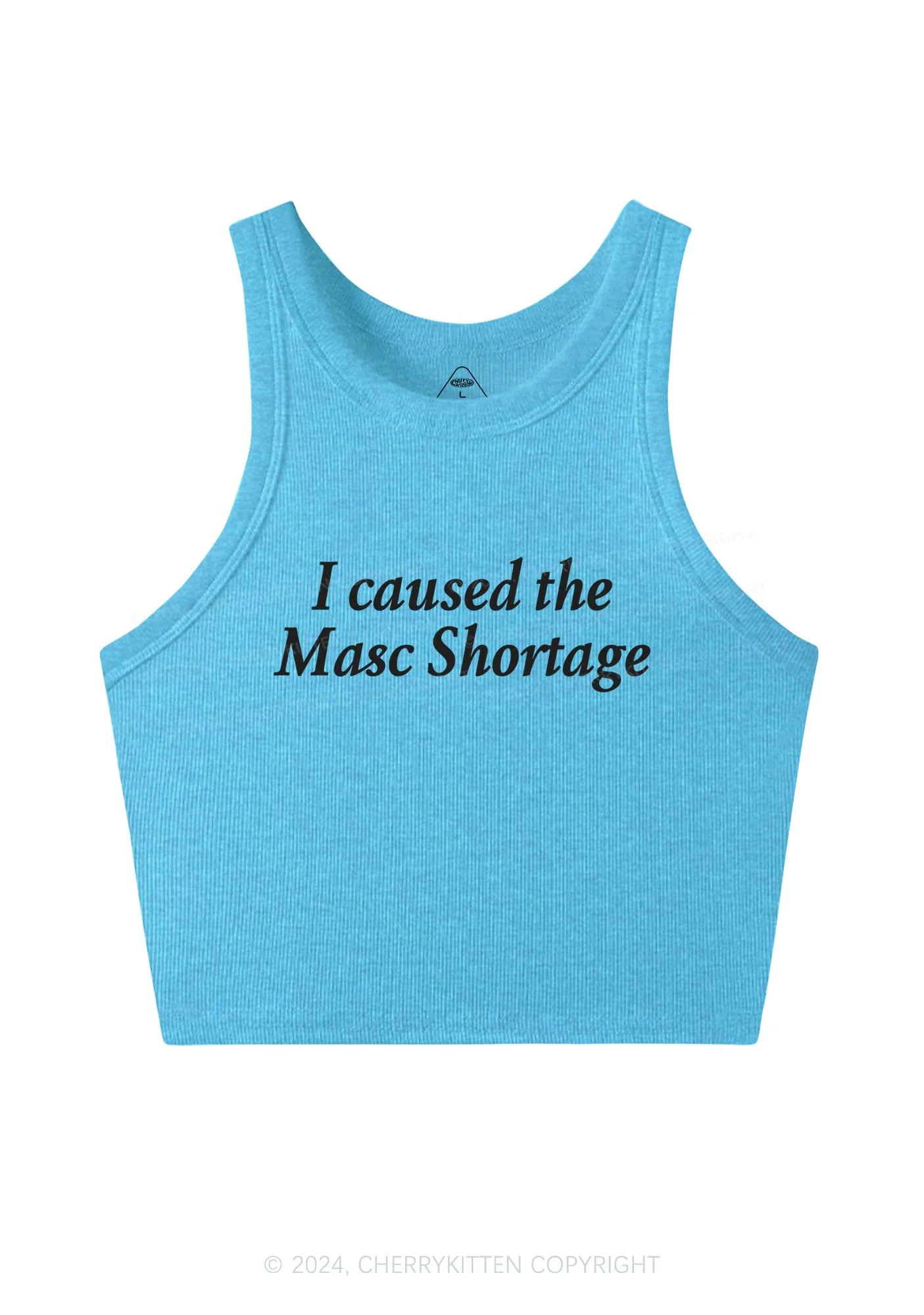 I Caused The Masc Shortage Y2K Crop Tank Top Cherrykitten - Image 5
