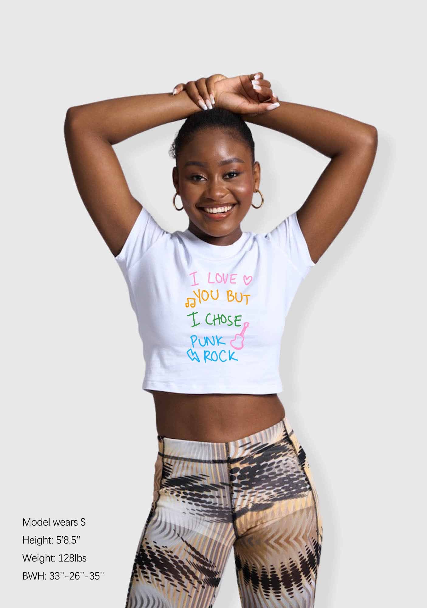 I Chose Punk Rock Y2K Baby Tee - Image 2