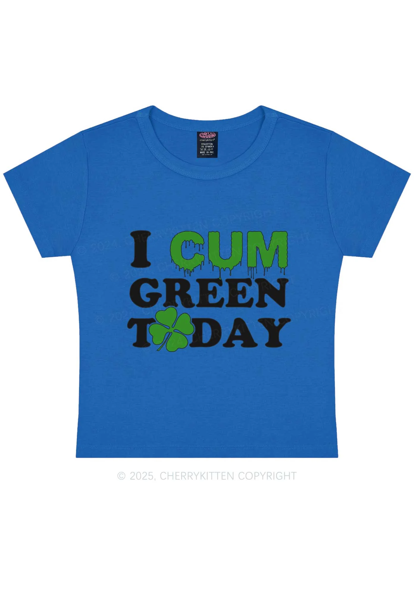 I Cxm Green Today St Patricks Y2K Baby Tee Cherrykitten - Image 12