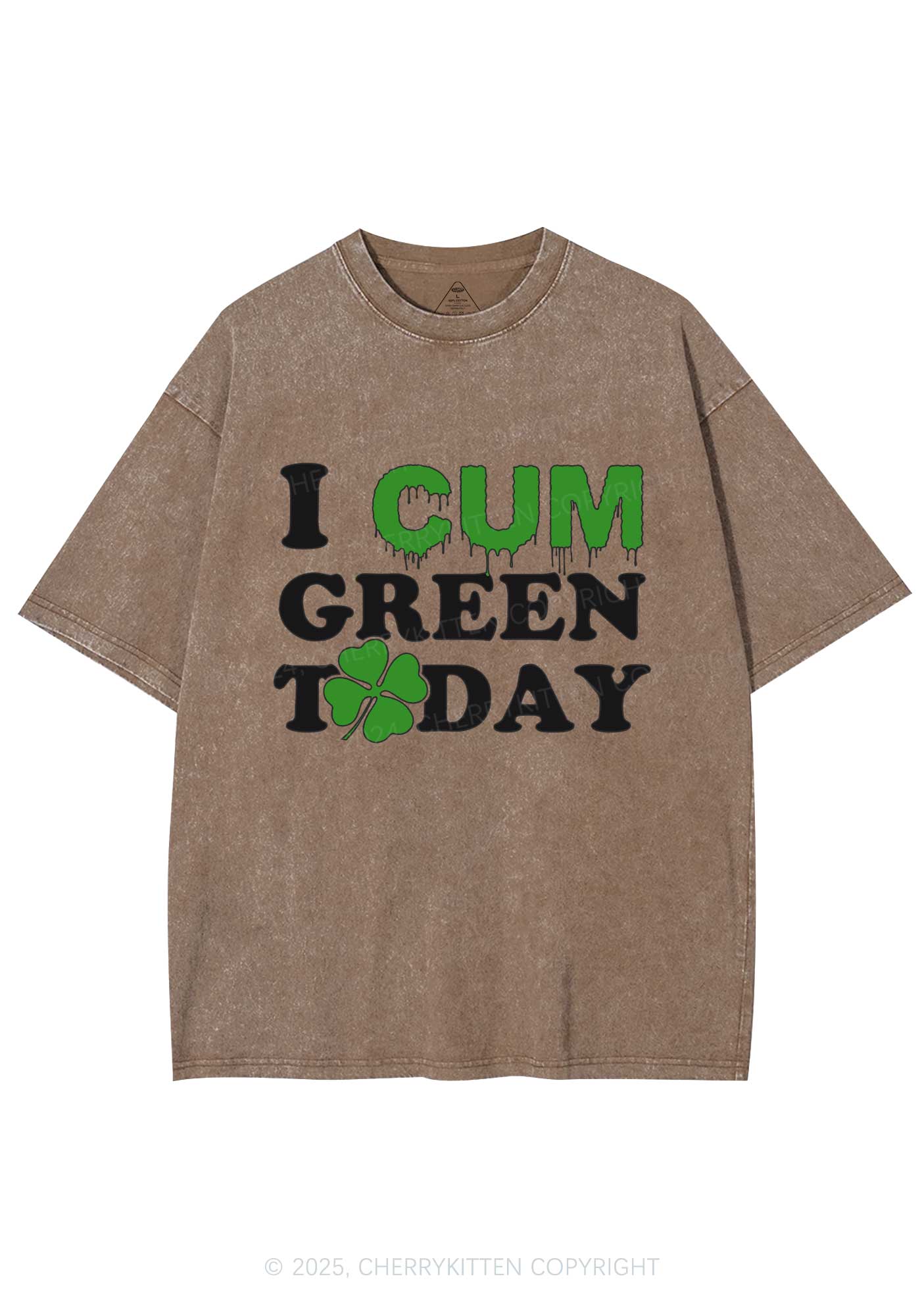 I Cxm Green Today St Patricks Y2K Washed Tee Cherrykitten - Image 9