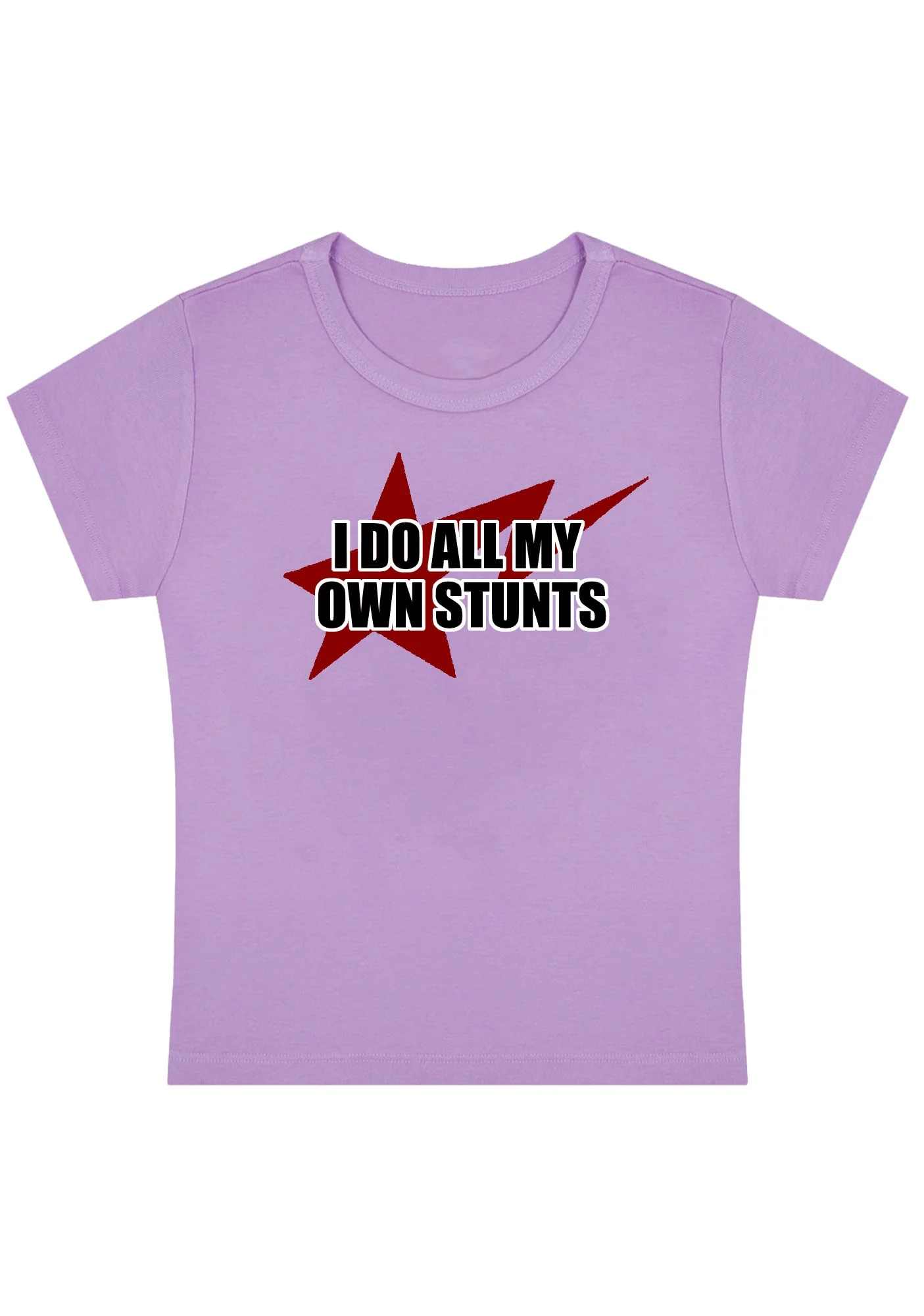 I Do All My Own Stunts Y2K Baby Tee - Image 4