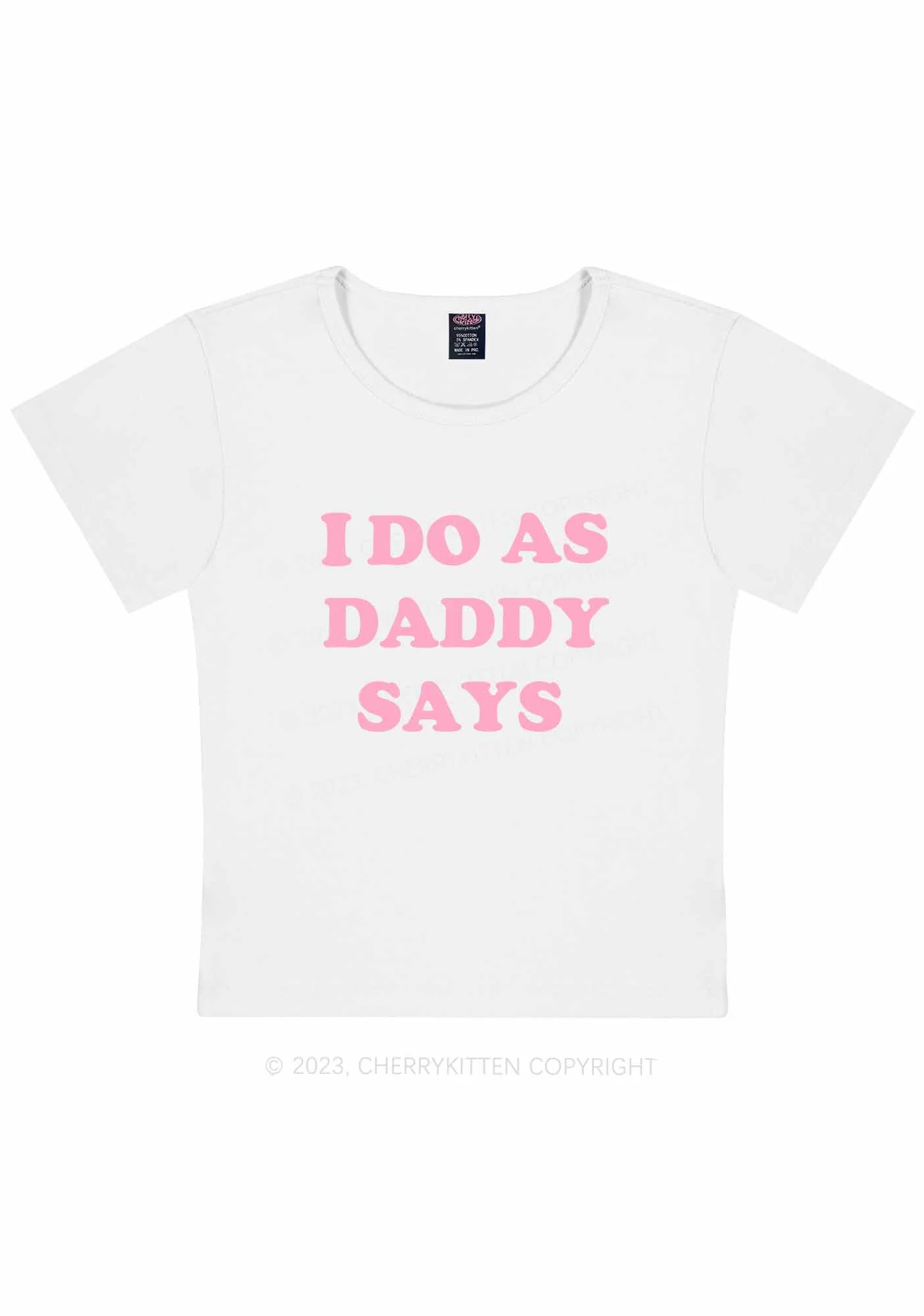 I Do As Daddy Says Y2K Baby Tee Cherrykitten - Image 3
