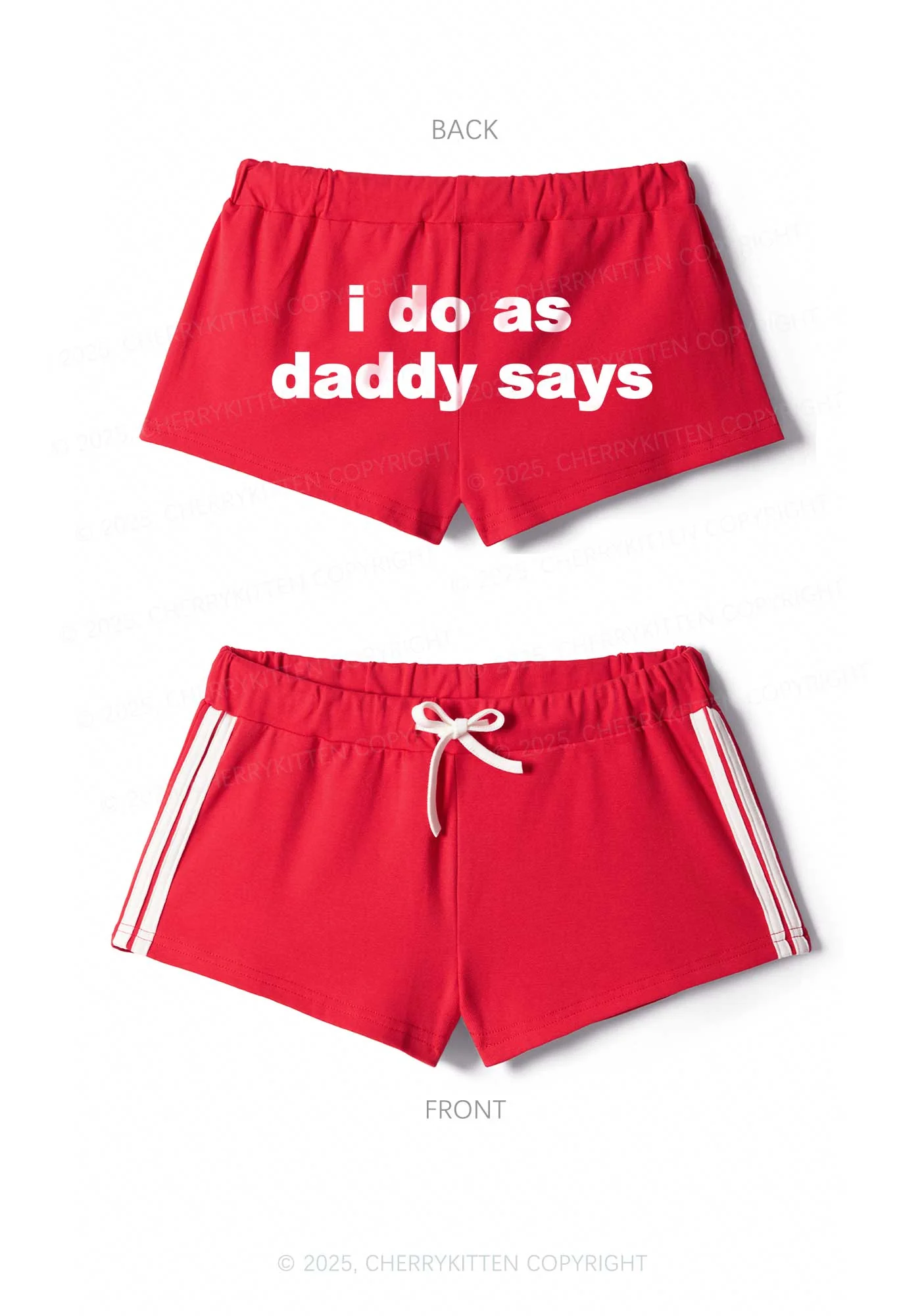 I Do As Daddy Says Y2K Drawstring Mini Shorts Cherrykitten - Image 4