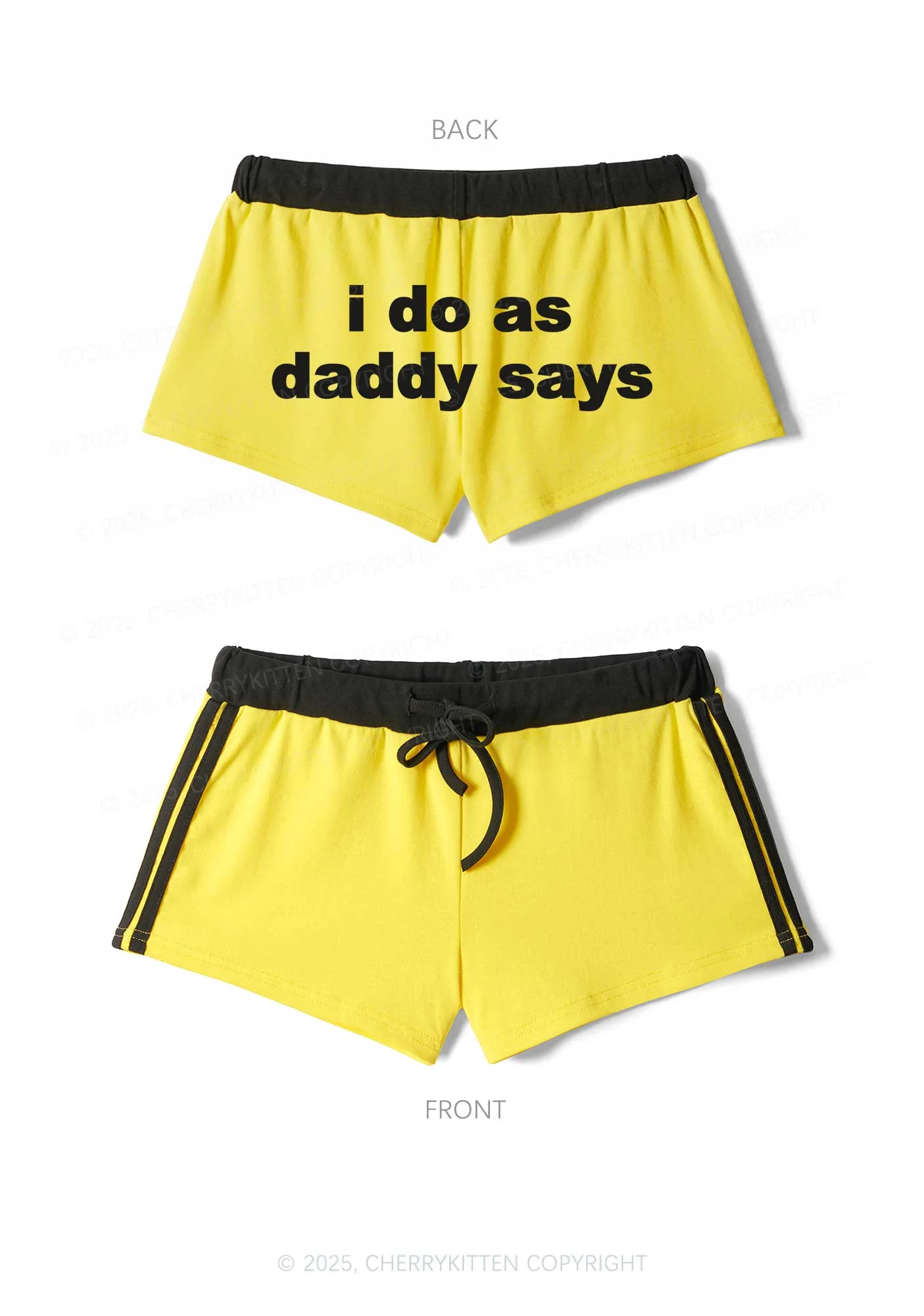 I Do As Daddy Says Y2K Drawstring Mini Shorts Cherrykitten - Image 6