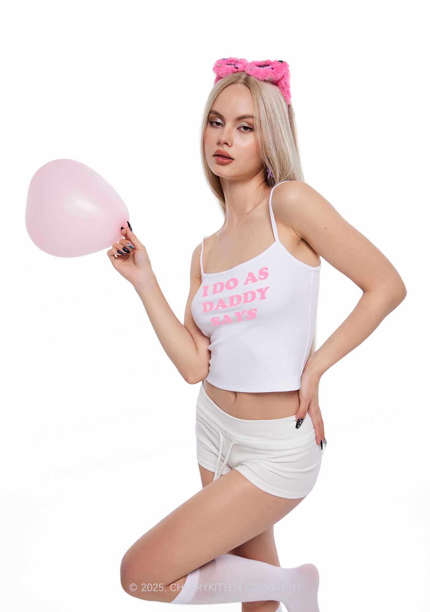 I Do As Daddy Says Y2K Spaghetti Strap Cami Cherrykitten - Image 2