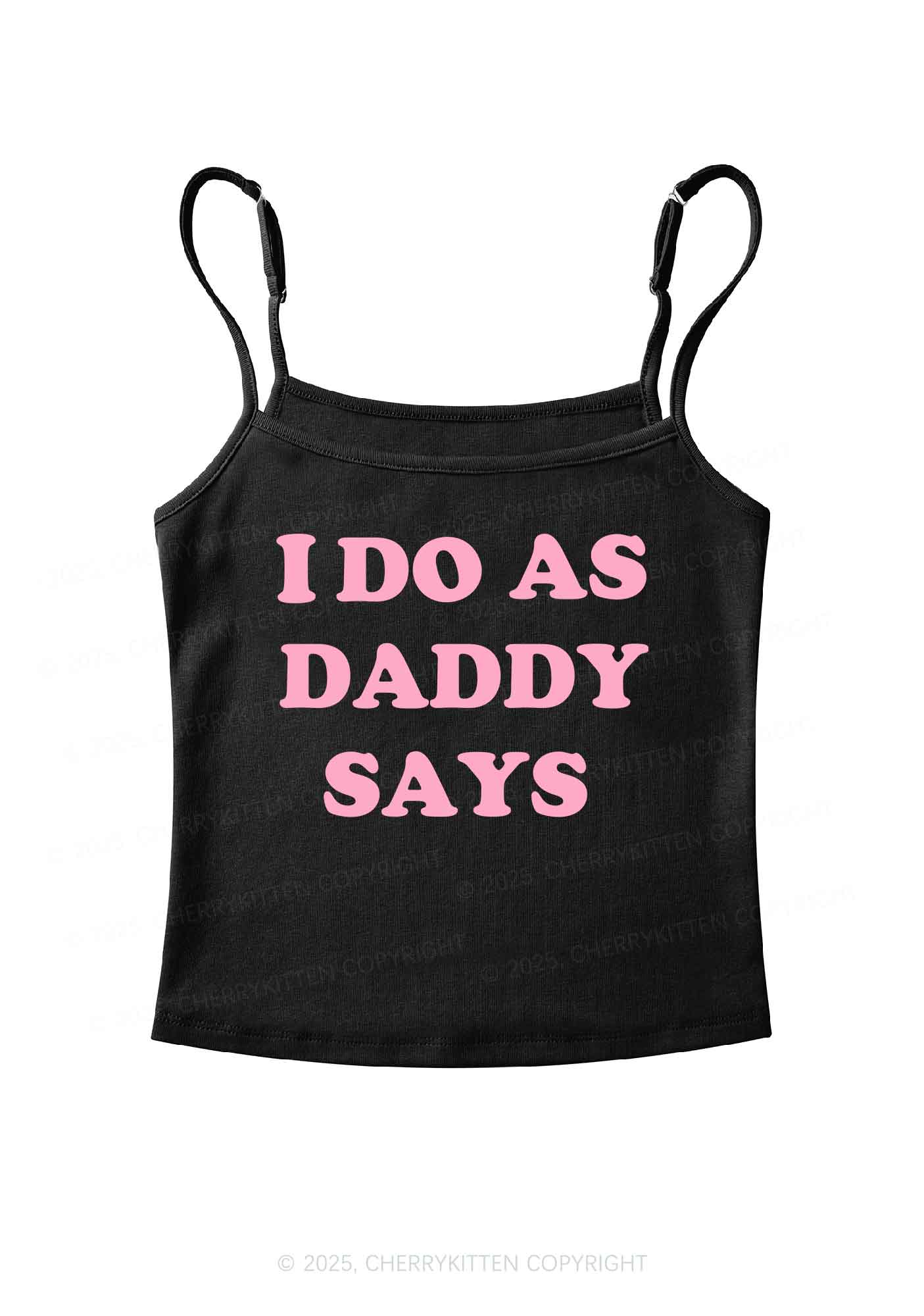 I Do As Daddy Says Y2K Spaghetti Strap Cami Cherrykitten - Image 5