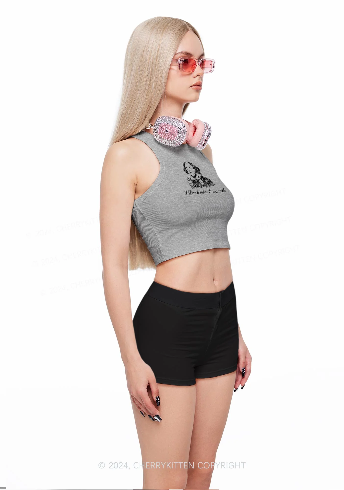 I Doeth What I Wanteth Y2K Crop Tank Top Cherrykitten - Image 2