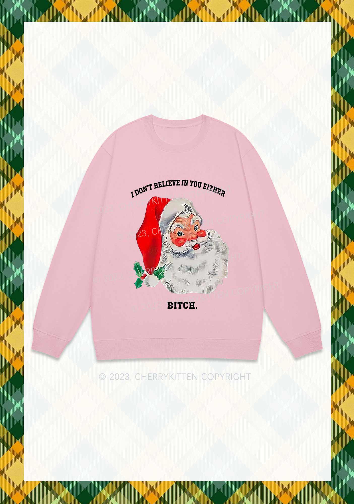 I Don't Believe In You Either Christmas Y2K Sweatshirt Cherrykitten - Image 5