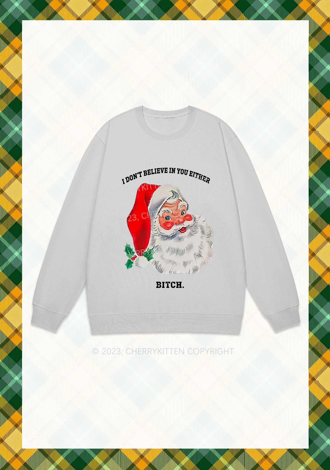I Don't Believe In You Either Christmas Y2K Sweatshirt Cherrykitten - Image 6