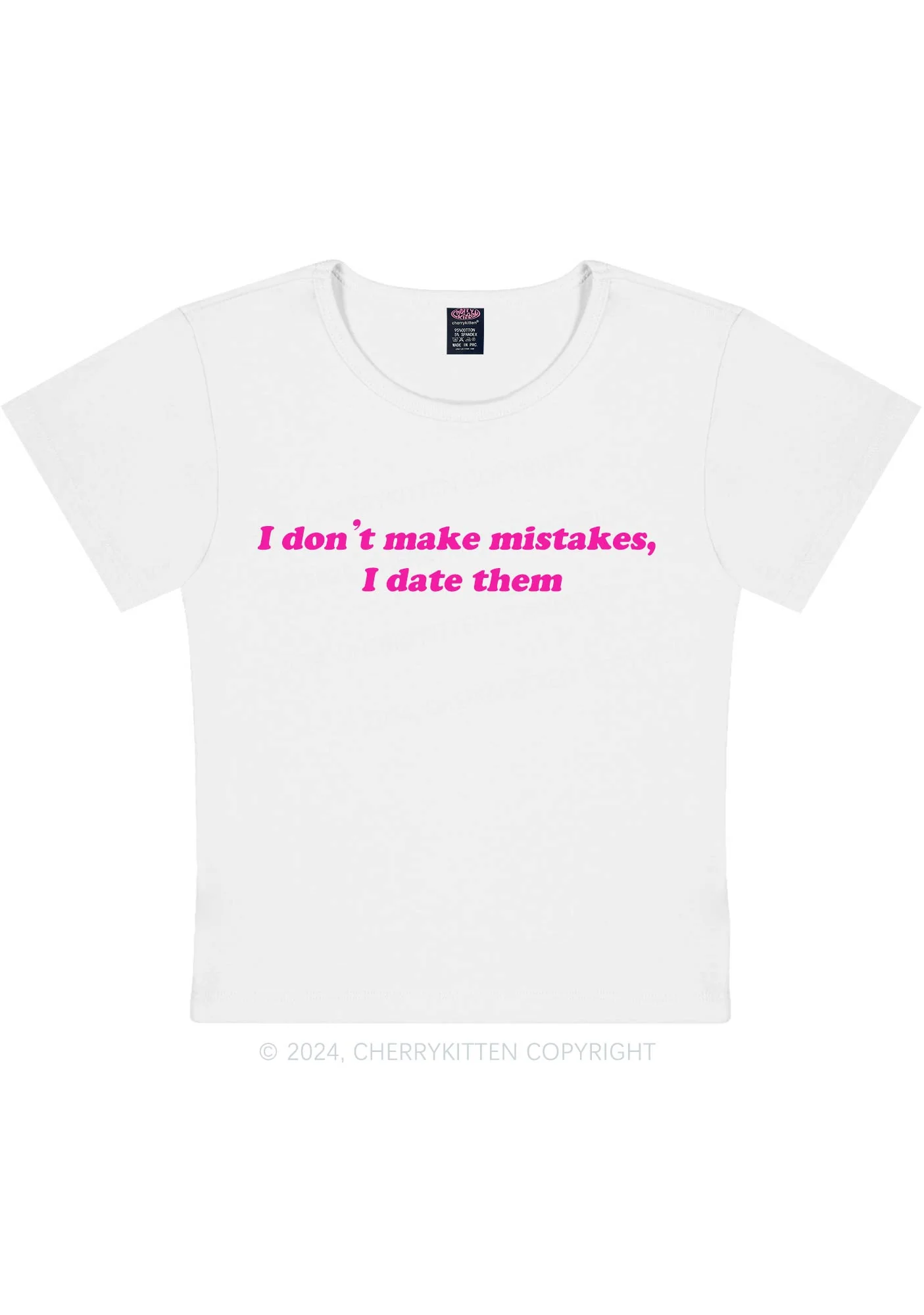I Don't Make Mistakes Y2K Baby Tee Cherrykitten - Image 4