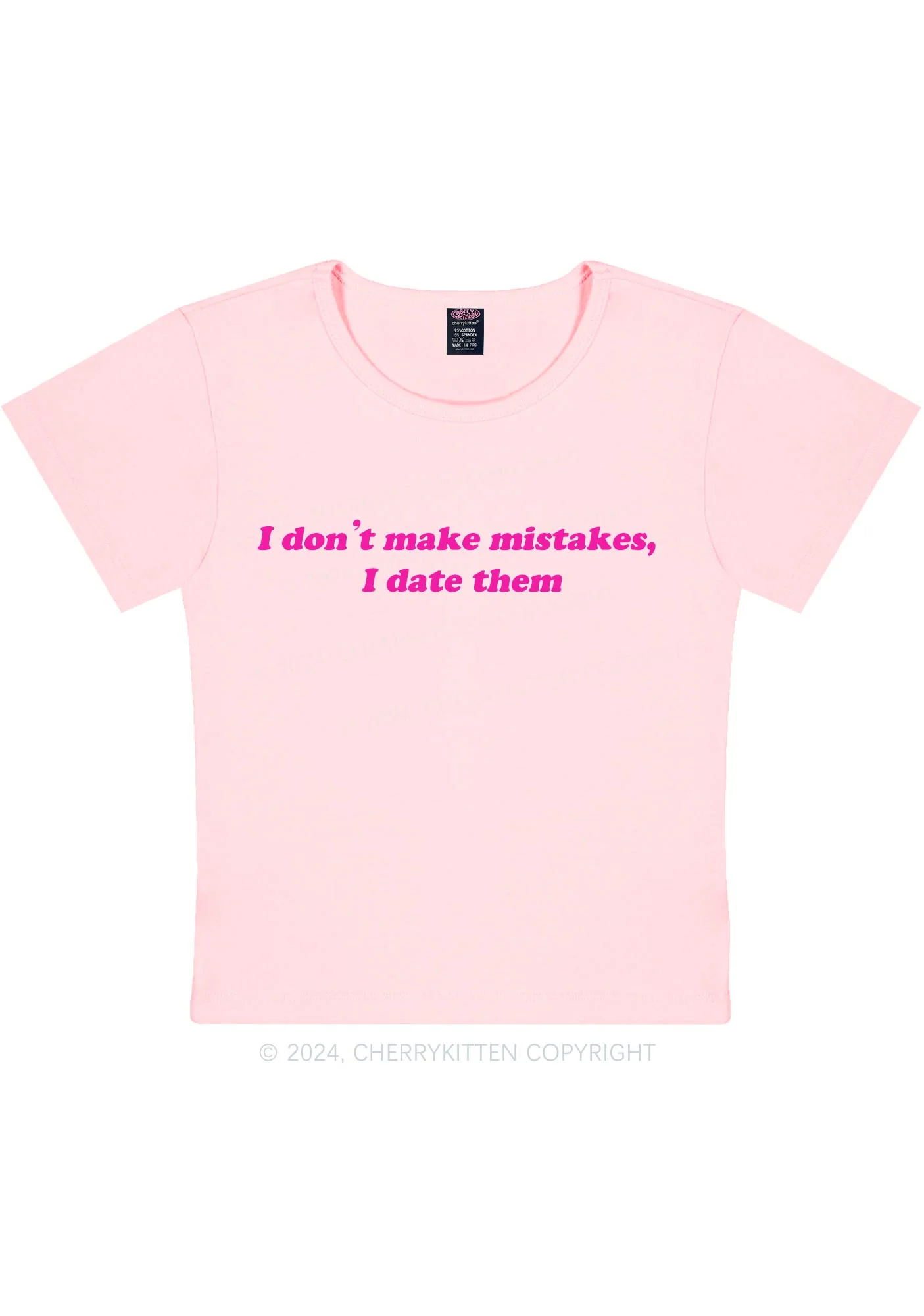 I Don't Make Mistakes Y2K Baby Tee Cherrykitten - Image 5