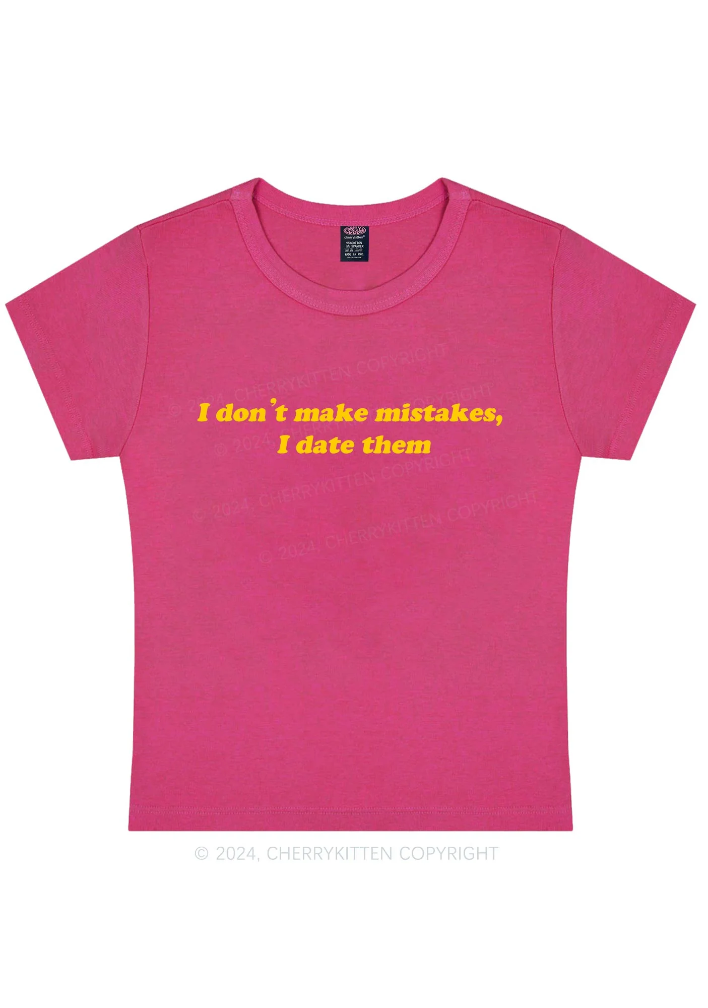 I Don't Make Mistakes Y2K Baby Tee Cherrykitten - Image 7
