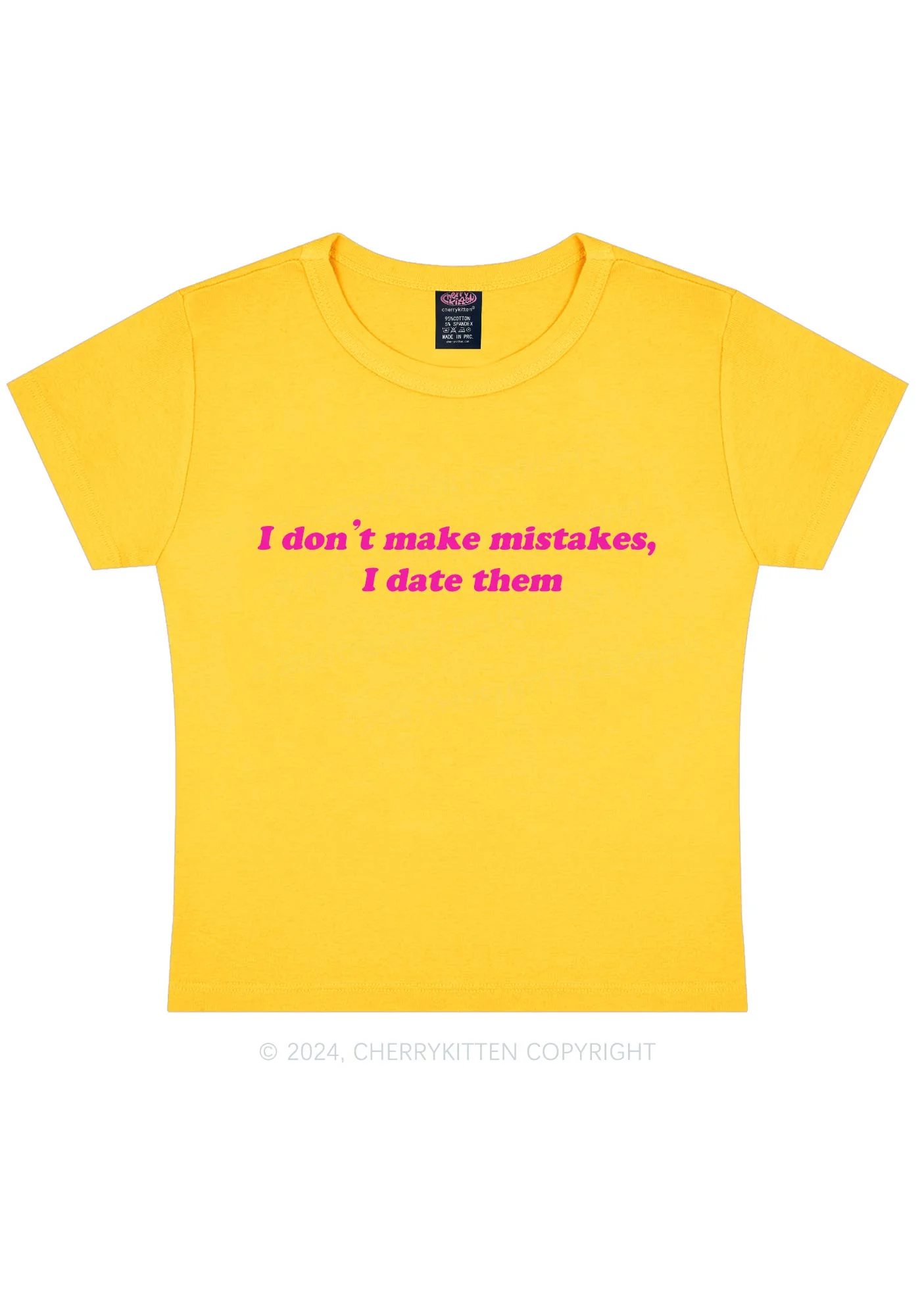I Don't Make Mistakes Y2K Baby Tee Cherrykitten - Image 8