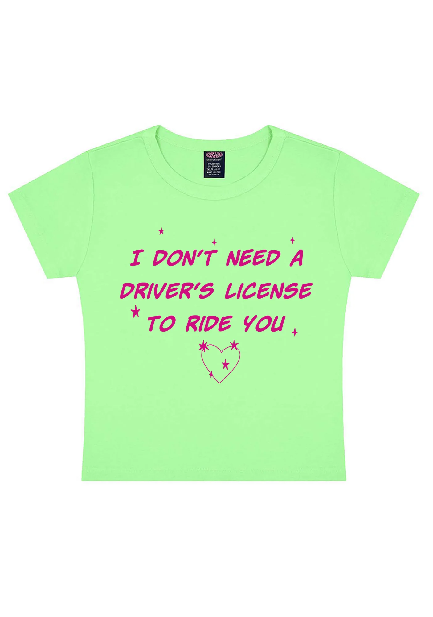 I Dont Need Drivers License Y2K Baby Tee Cherrykitten - Image 11