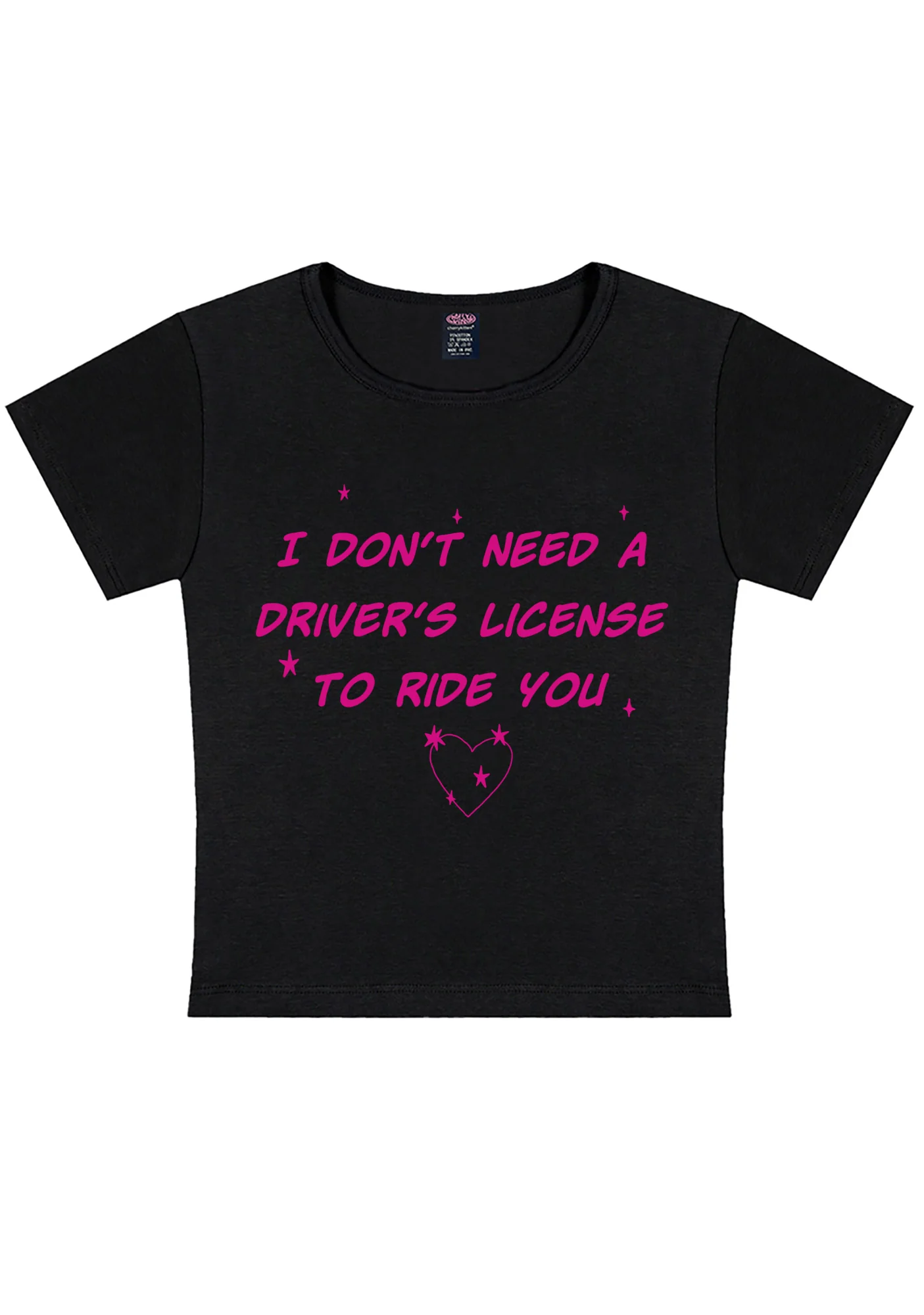 I Dont Need Drivers License Y2K Baby Tee Cherrykitten - Image 3
