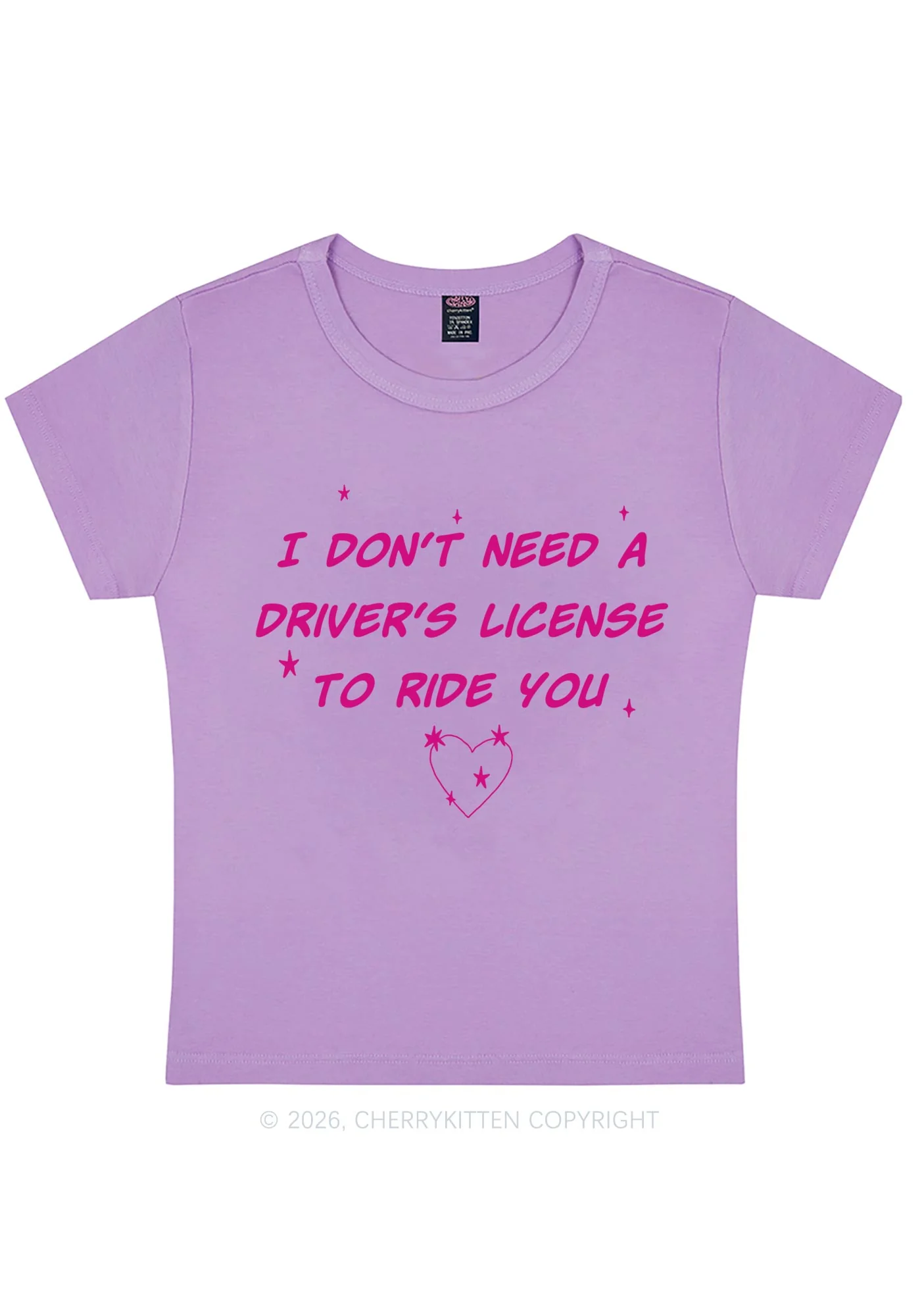 I Dont Need Drivers License Y2K Baby Tee Cherrykitten - Image 7