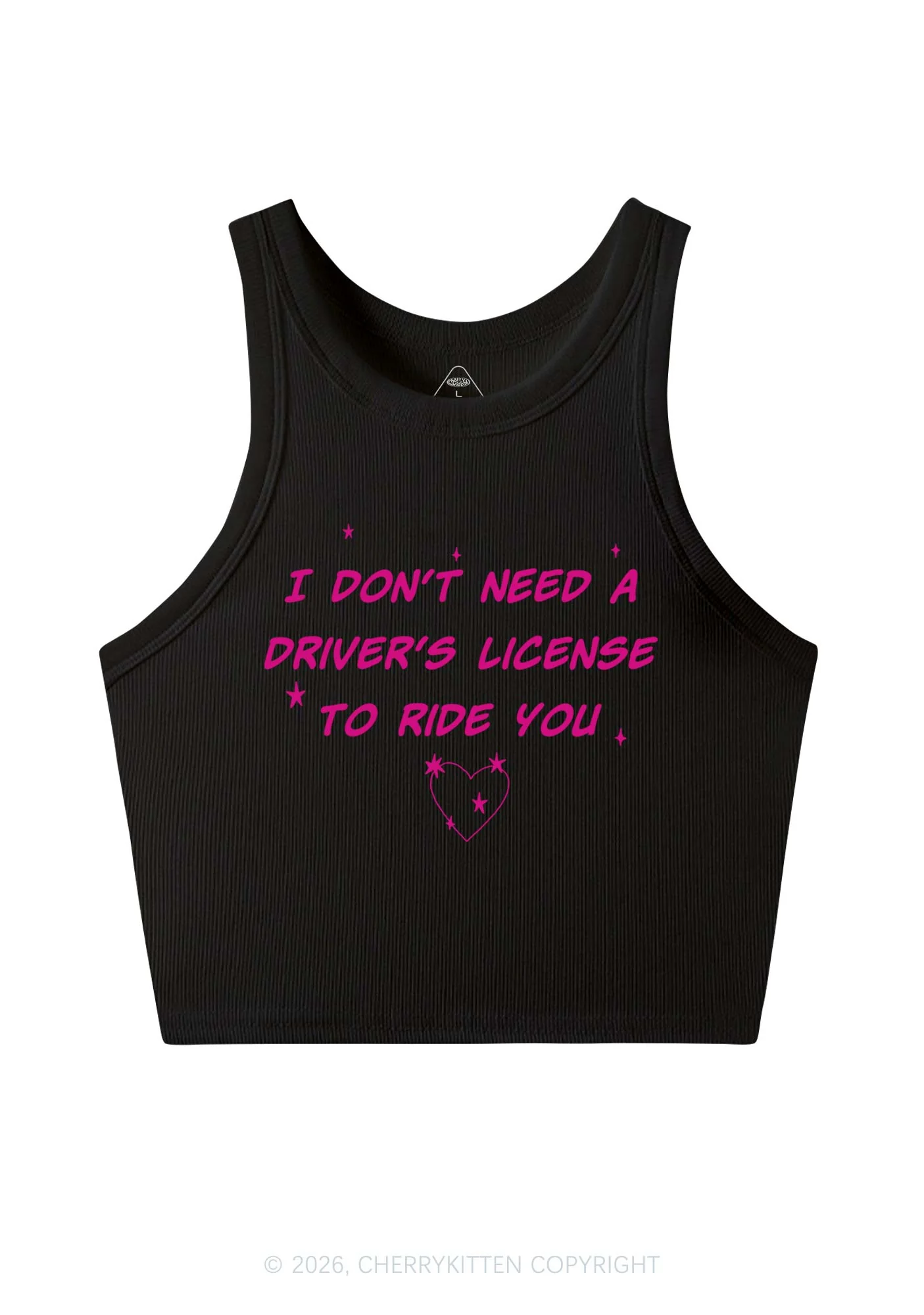 I Dont Need Drivers License Y2K Crop Tank Top Cherrykitten - Image 3