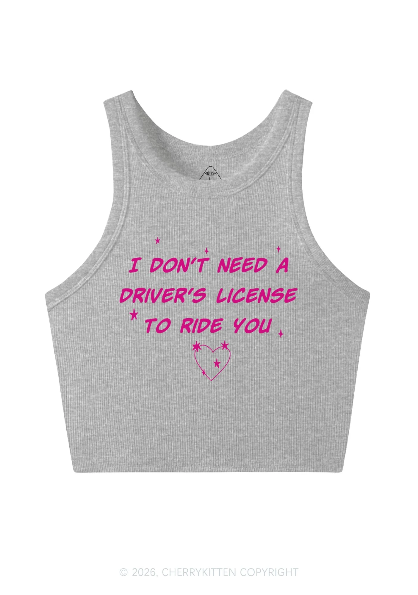 I Dont Need Drivers License Y2K Crop Tank Top Cherrykitten - Image 4
