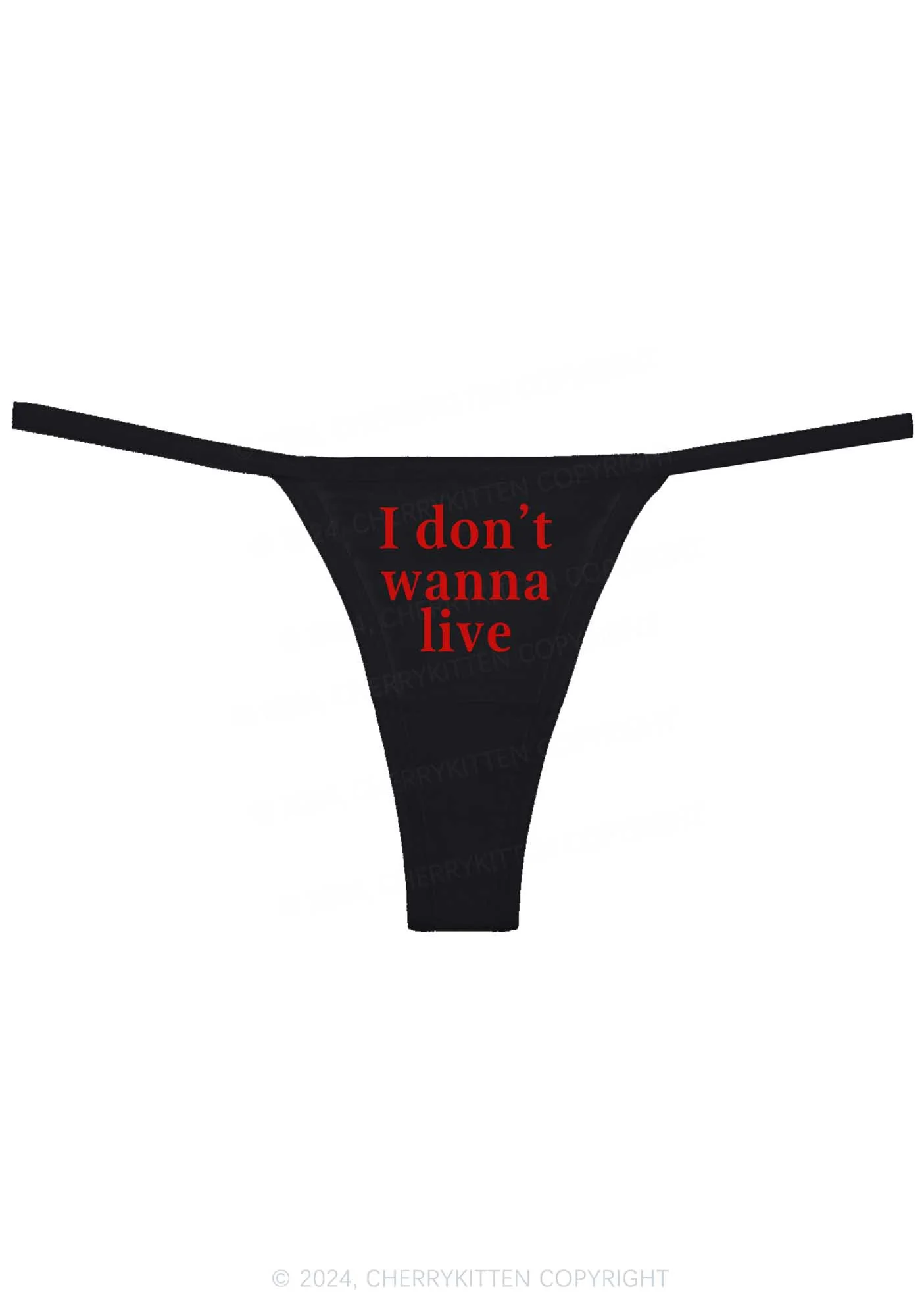 I Don't Wanna Live Y2K Flat String Thong Cherrykitten - Image 4