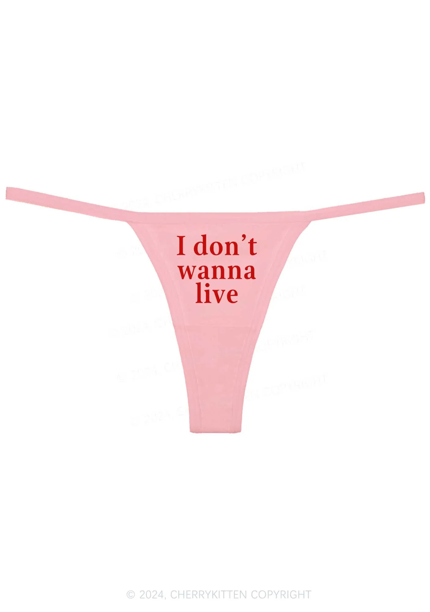 I Don't Wanna Live Y2K Flat String Thong Cherrykitten - Image 6