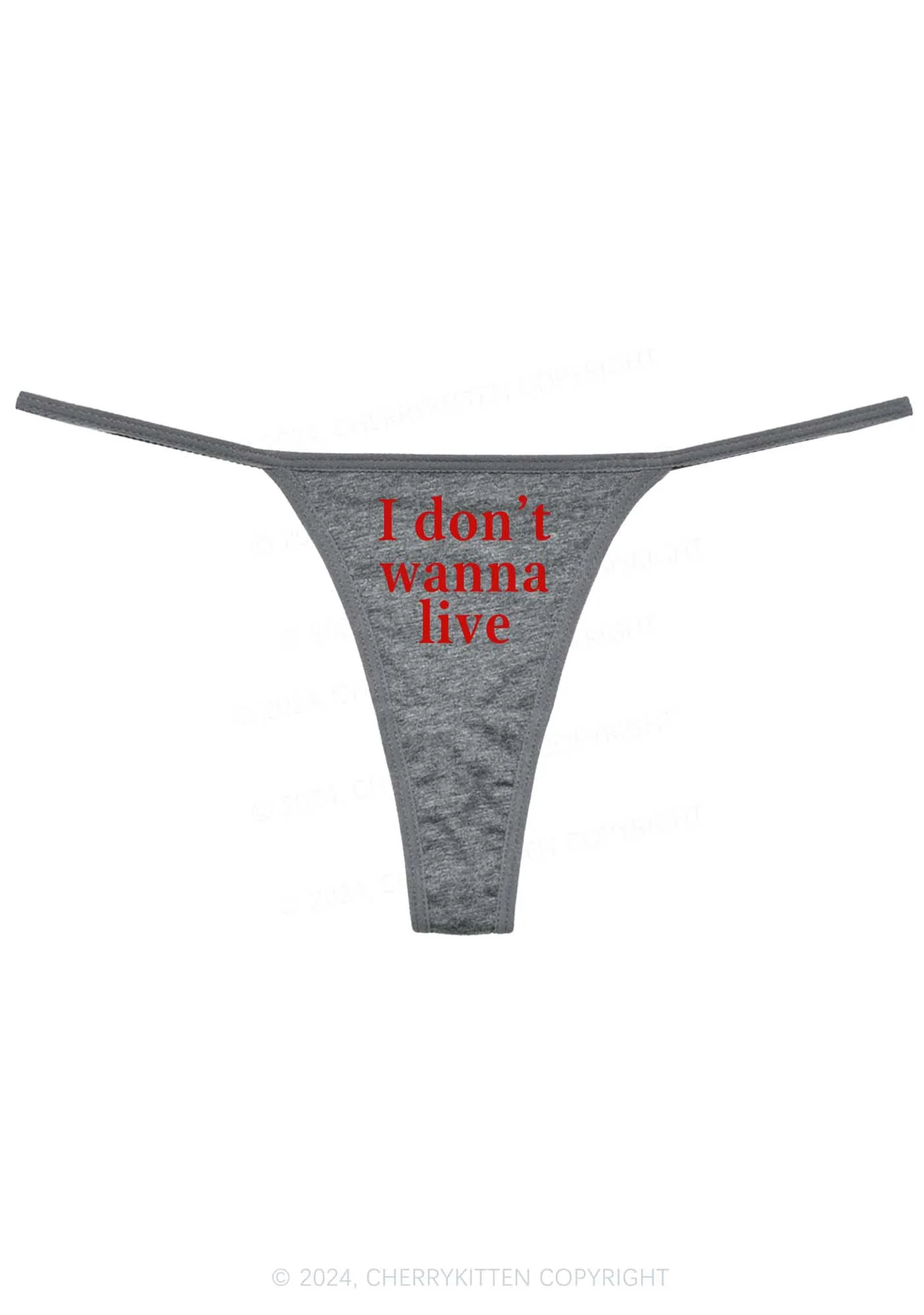 I Don't Wanna Live Y2K Flat String Thong Cherrykitten - Image 7