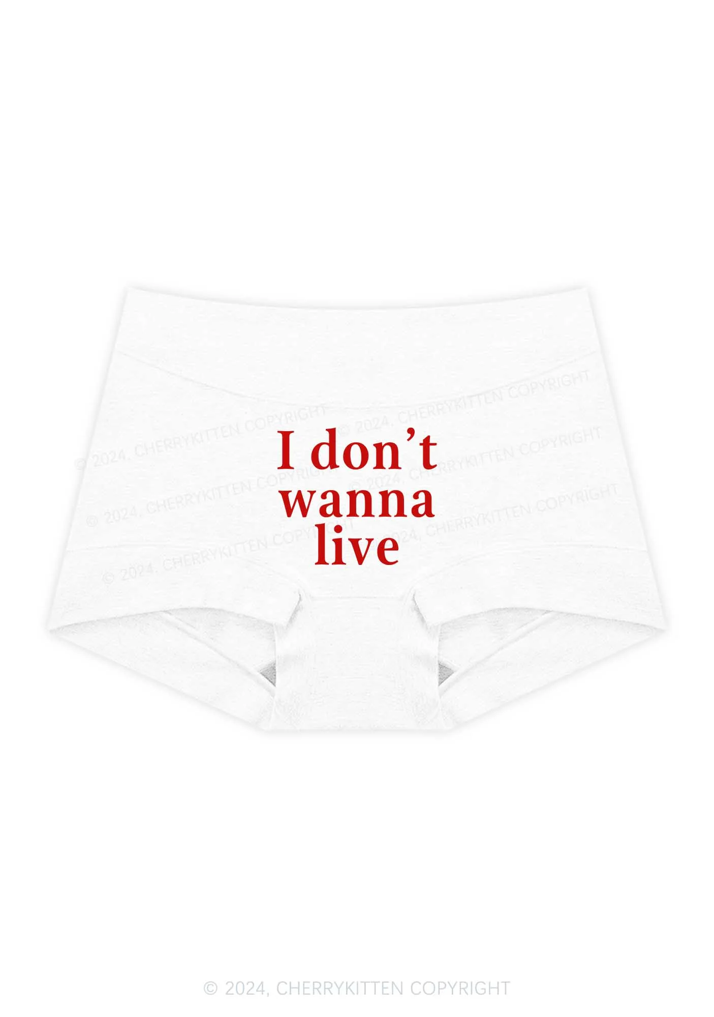 I Don't Wanna Live Y2K Mid Rise Waist Boyshort Cherrykitten - Image 5