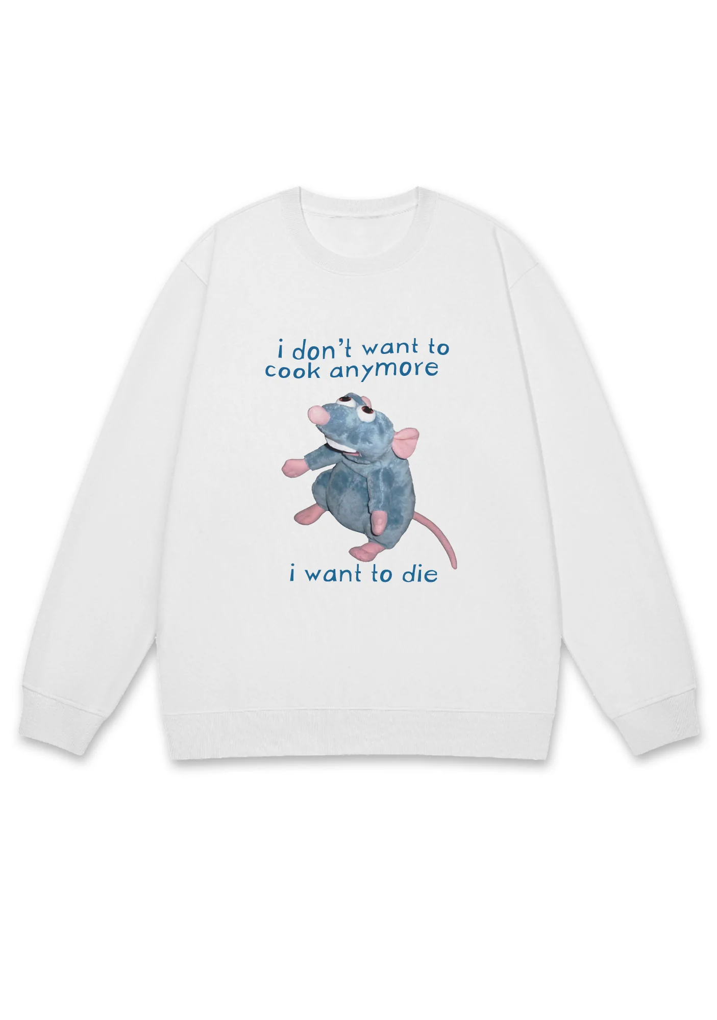 I Don't Want To Cook Anymore I Want To Die Y2K Sweatshirt - Image 2