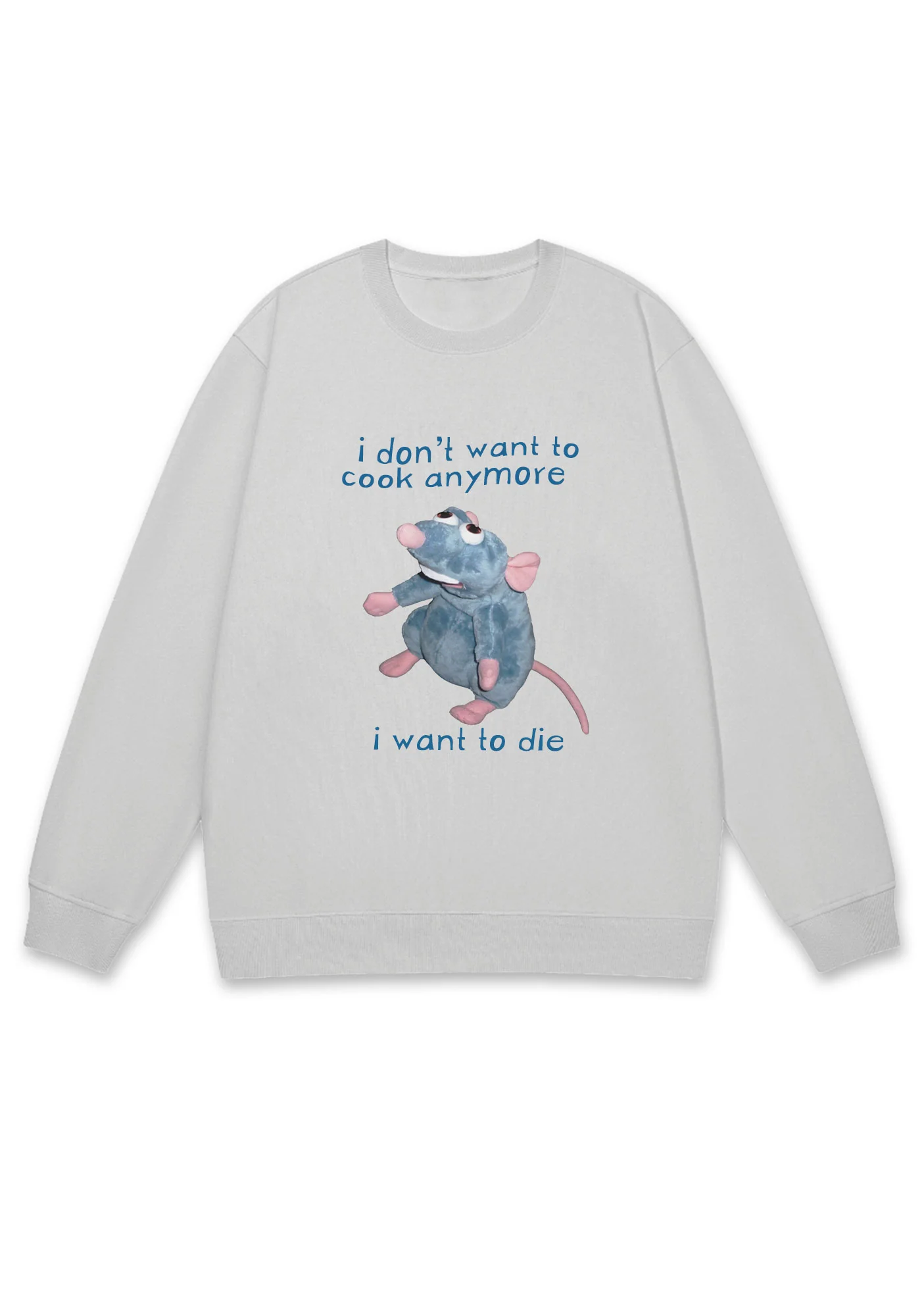 I Don't Want To Cook Anymore I Want To Die Y2K Sweatshirt - Image 3
