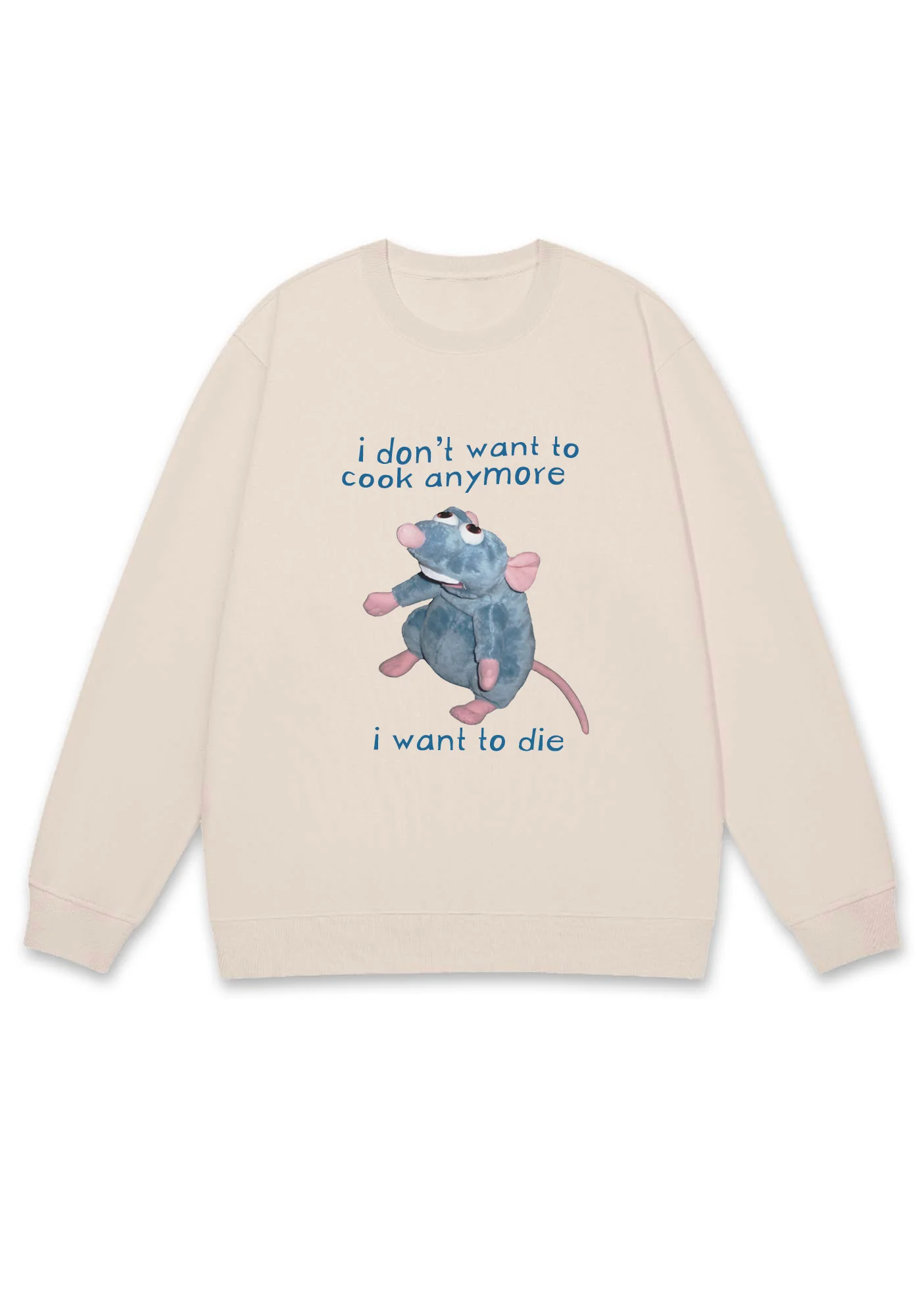 I Don't Want To Cook Anymore I Want To Die Y2K Sweatshirt - Image 4