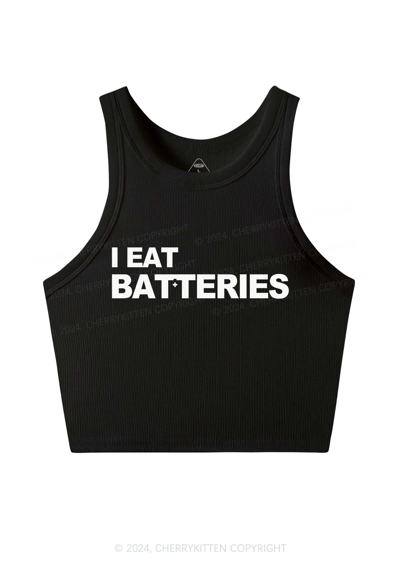 I Eat Batteries Y2K Crop Tank Top Cherrykitten - Image 3