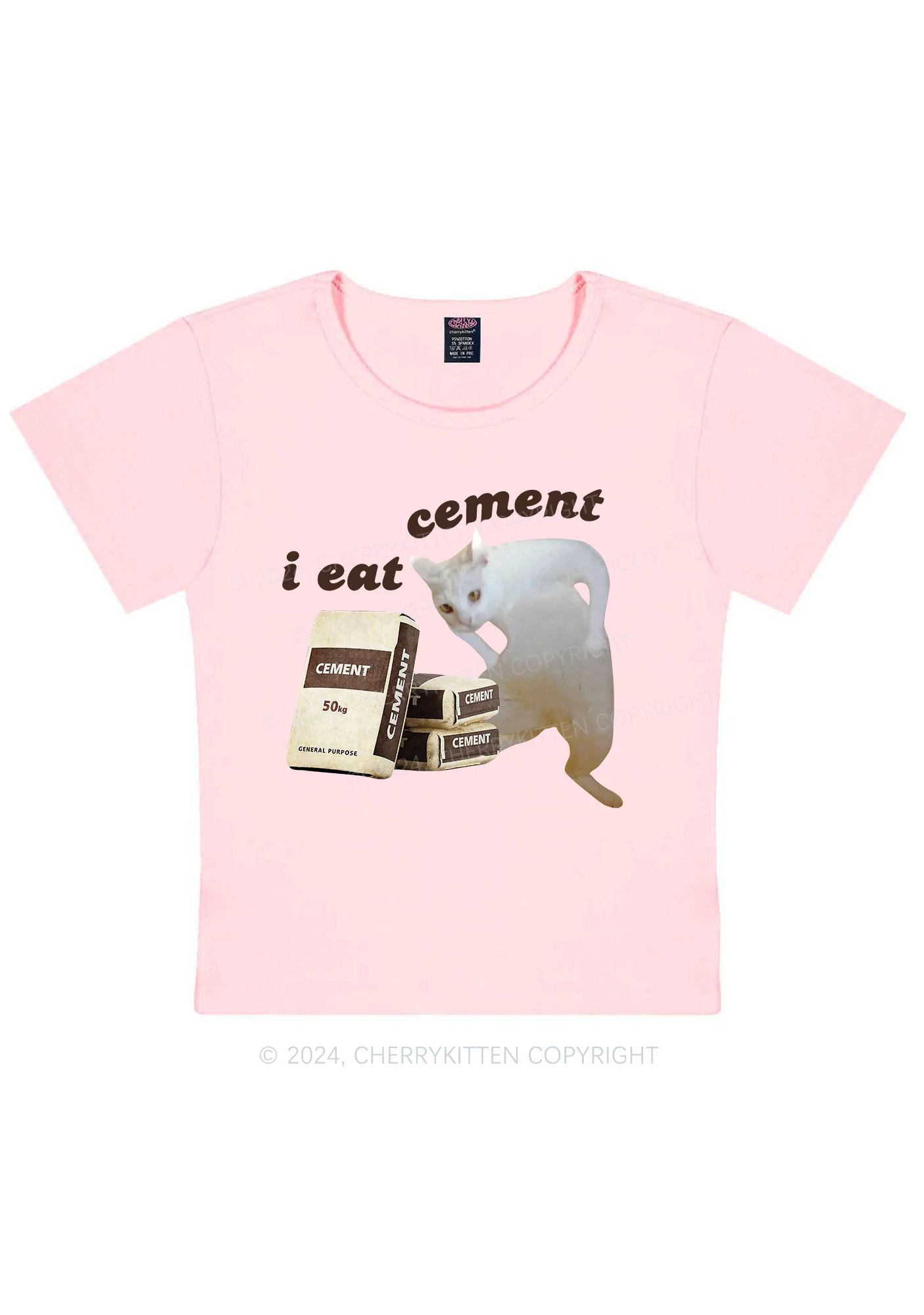 I Eat Cement Y2K Baby Tee Cherrykitten - Image 10