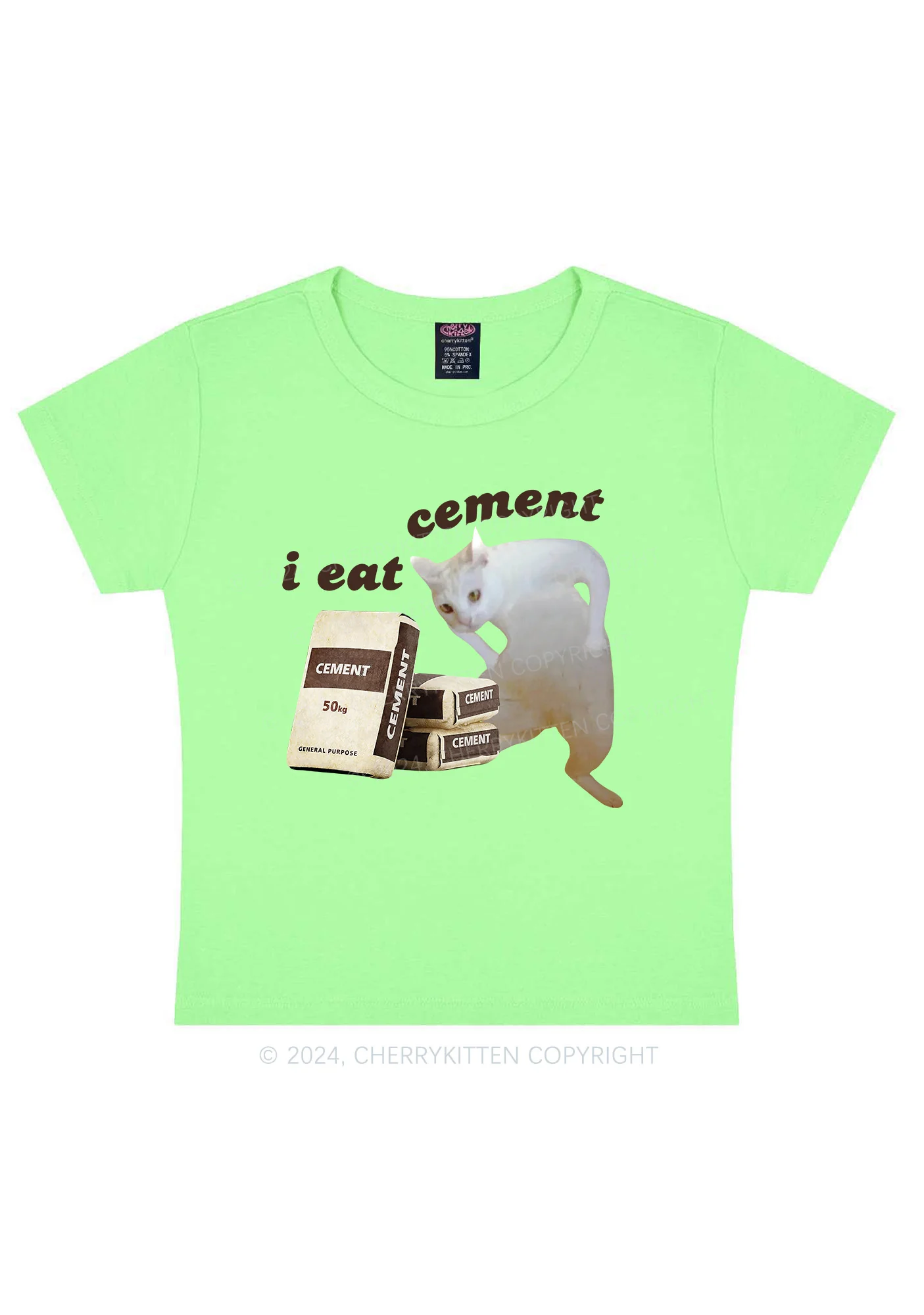 I Eat Cement Y2K Baby Tee Cherrykitten - Image 11