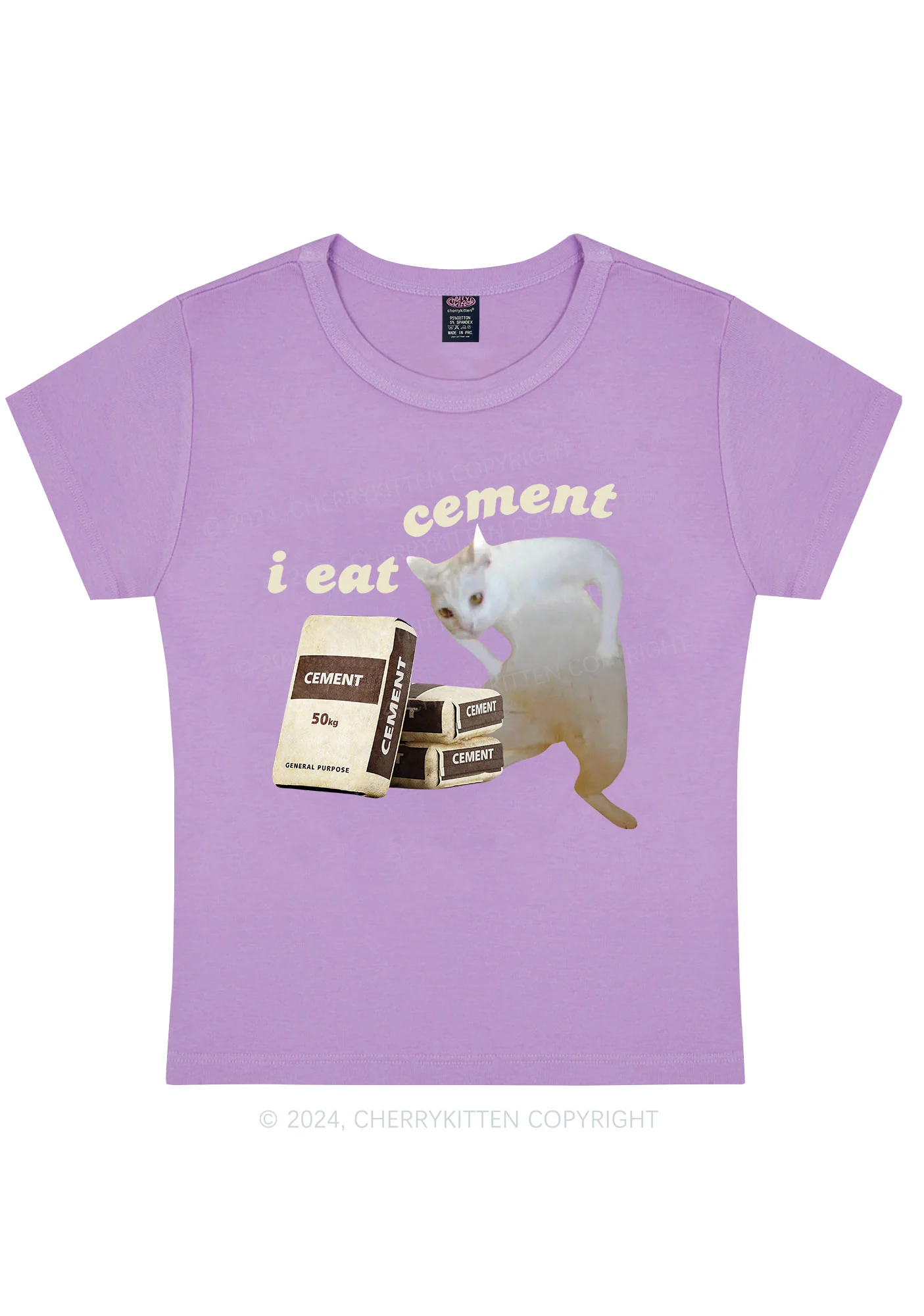I Eat Cement Y2K Baby Tee Cherrykitten - Image 5