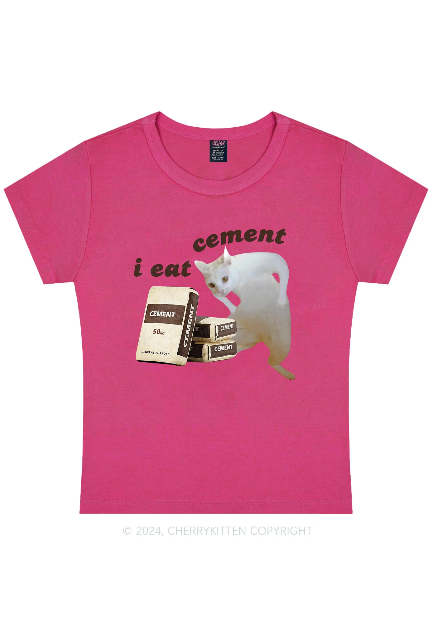 I Eat Cement Y2K Baby Tee Cherrykitten - Image 6