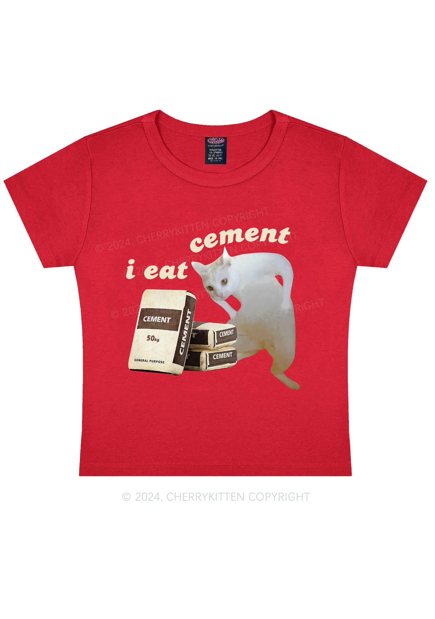 I Eat Cement Y2K Baby Tee Cherrykitten - Image 7