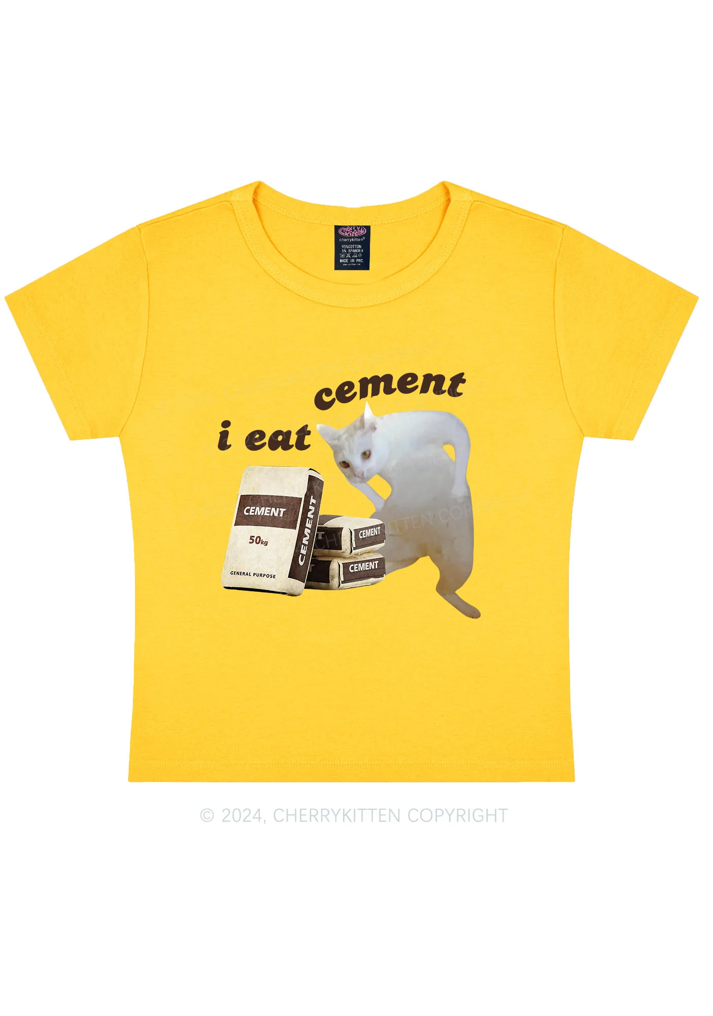 I Eat Cement Y2K Baby Tee Cherrykitten - Image 8