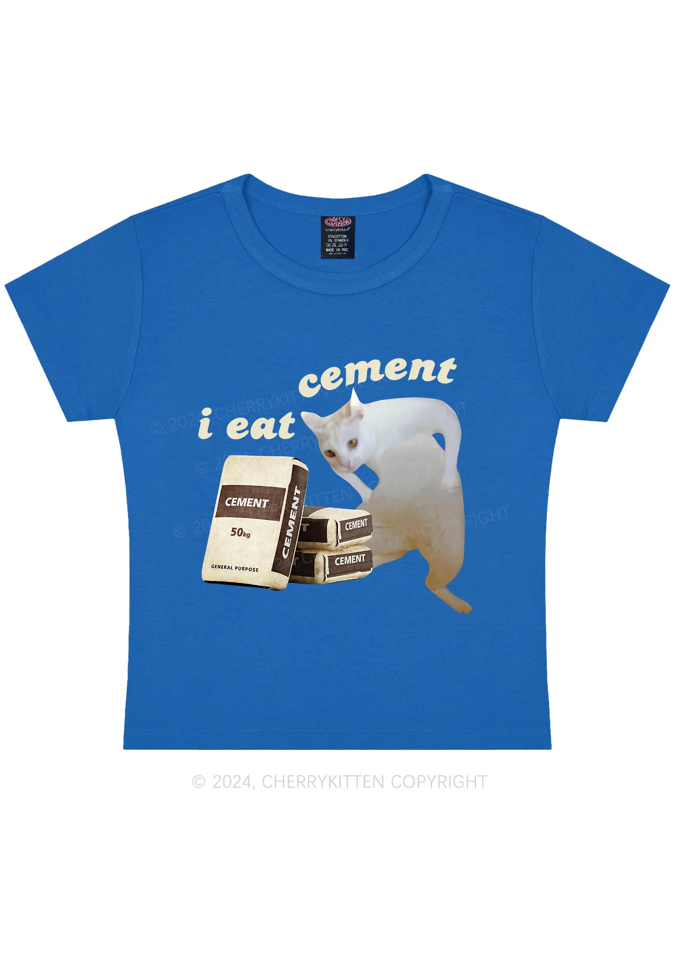 I Eat Cement Y2K Baby Tee Cherrykitten - Image 9