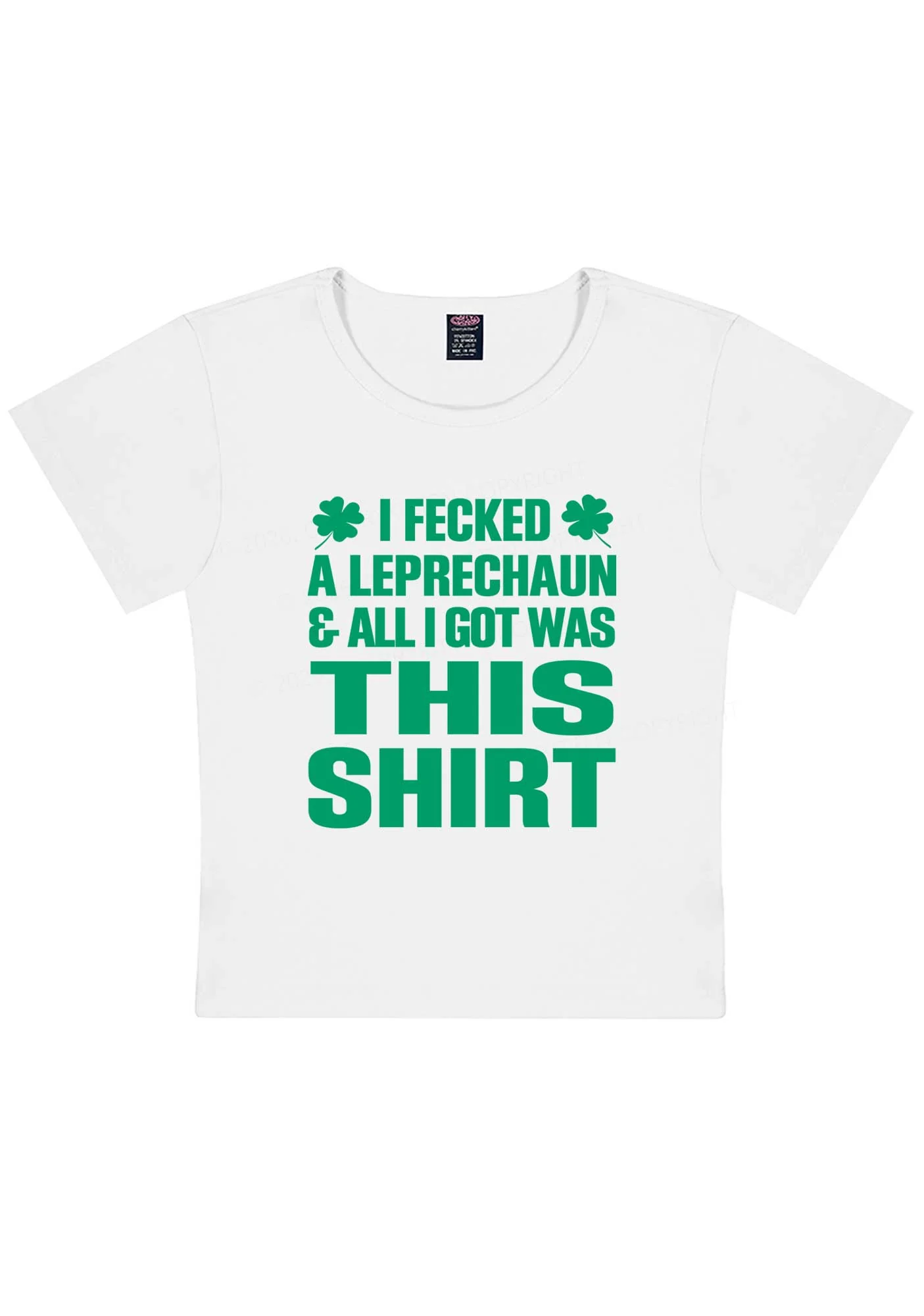 I Fecked A Leprechaun St Patricks Y2K Baby Tee Cherrykitten - Image 4