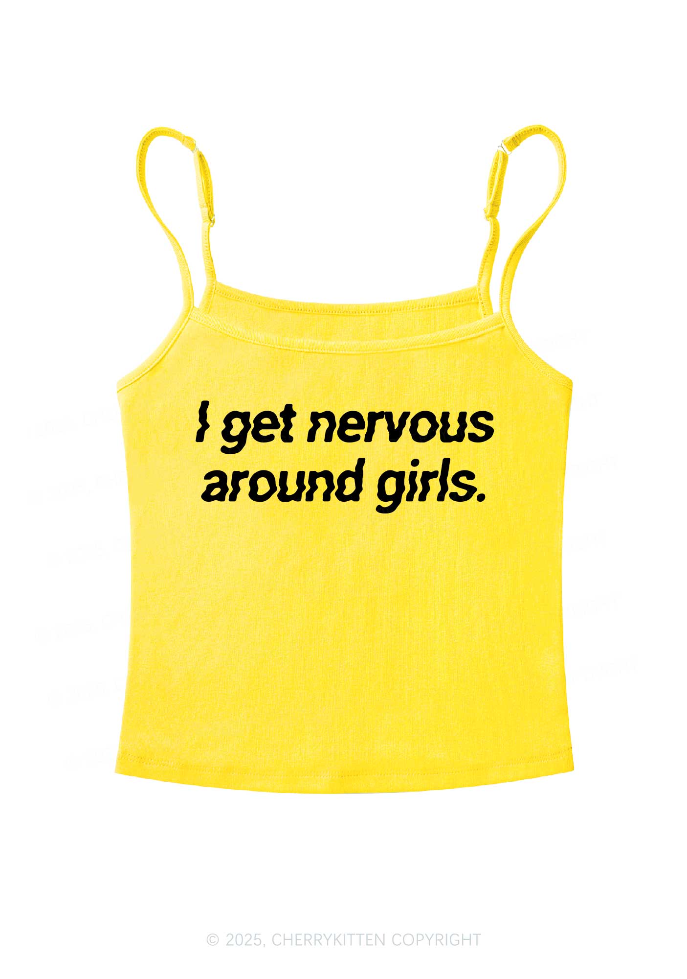 Get Nervous Around Girls Y2K Spaghetti Strap Cami Cherrykitten - Image 5