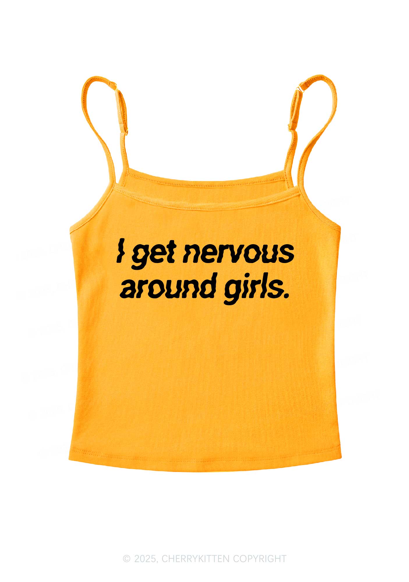 Get Nervous Around Girls Y2K Spaghetti Strap Cami Cherrykitten - Image 6