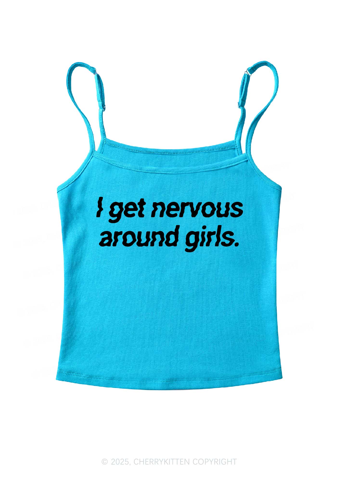 Get Nervous Around Girls Y2K Spaghetti Strap Cami Cherrykitten - Image 7