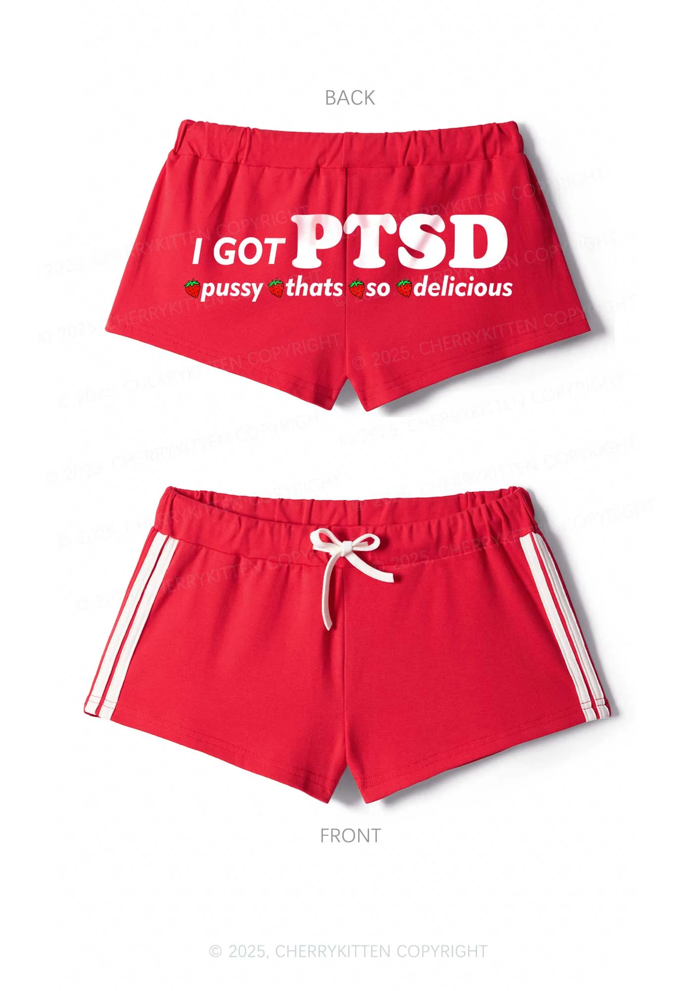 I Got Delicious PTSD Y2K Drawstring Mini Shorts Cherrykitten - Image 3