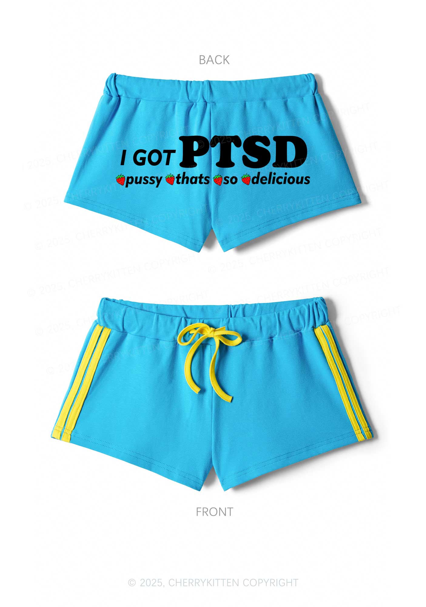 I Got Delicious PTSD Y2K Drawstring Mini Shorts Cherrykitten - Image 4