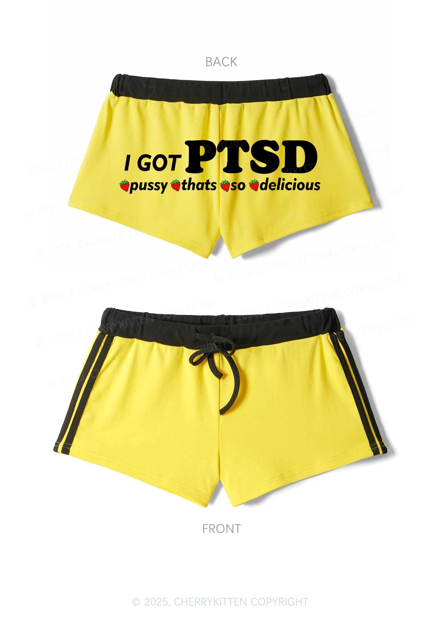 I Got Delicious PTSD Y2K Drawstring Mini Shorts Cherrykitten - Image 5
