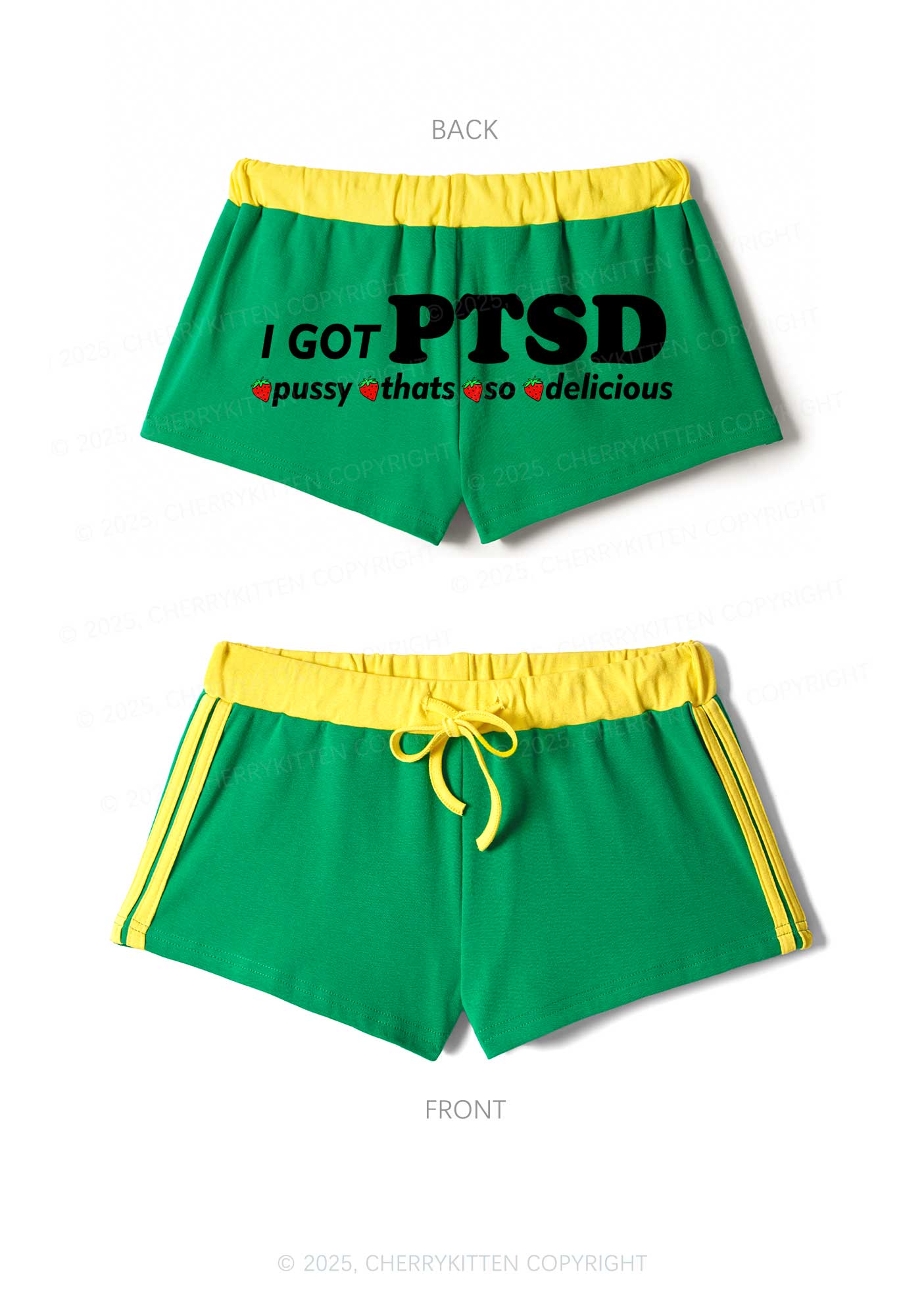 I Got Delicious PTSD Y2K Drawstring Mini Shorts Cherrykitten - Image 6